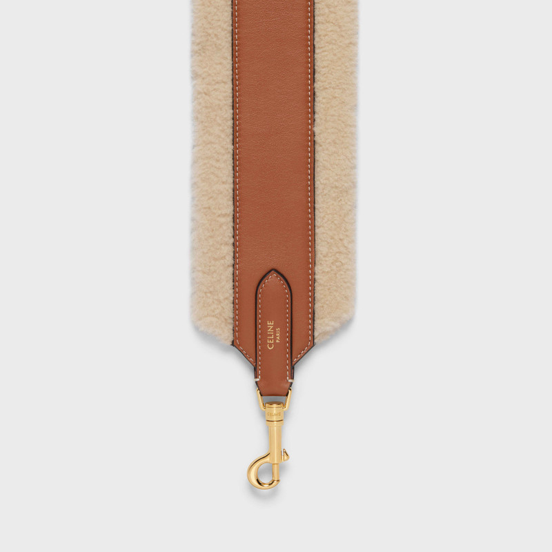 CELINE long strap in Shearling and calfskin outlook