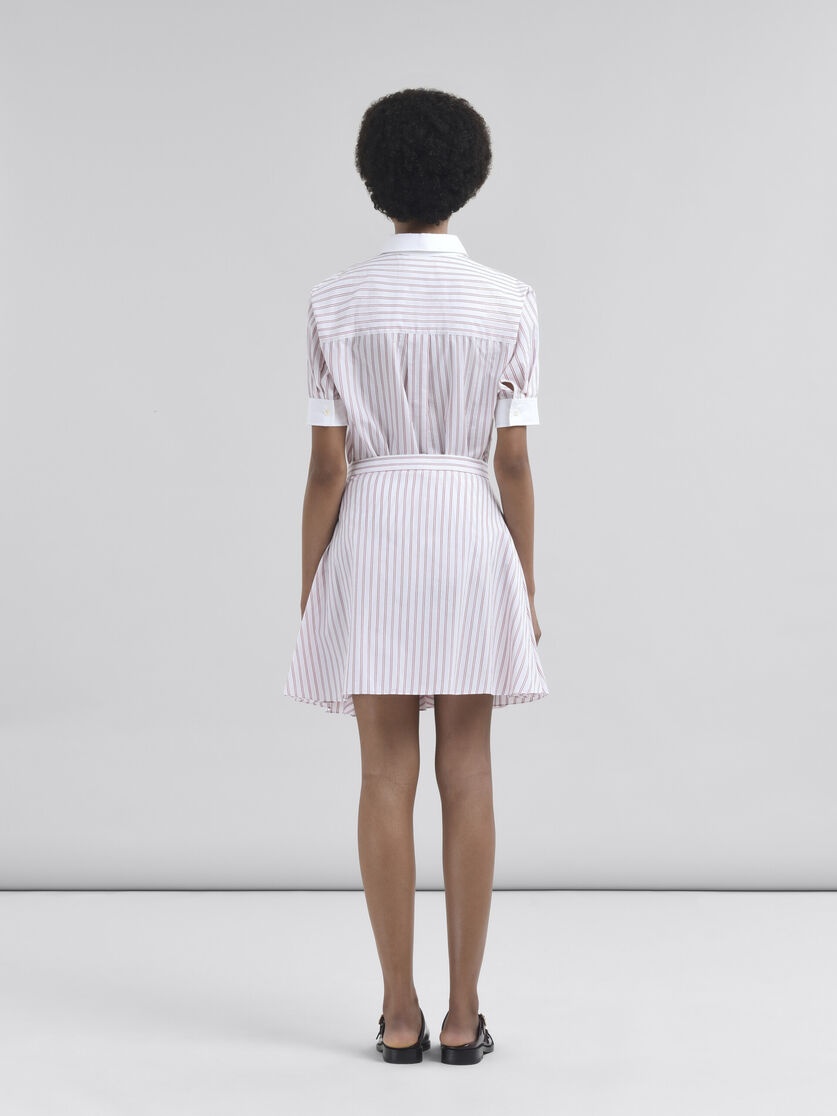 RED STRIPED POPLIN MINISKIRT - 3