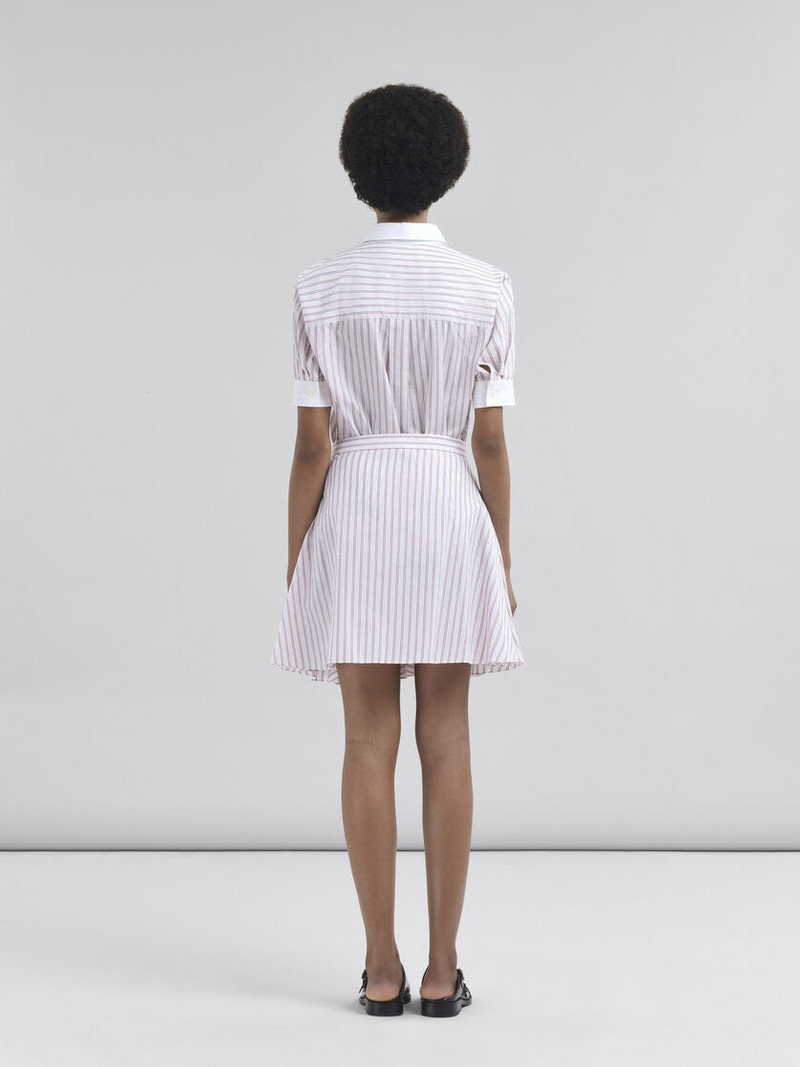RED STRIPED POPLIN MINISKIRT 3