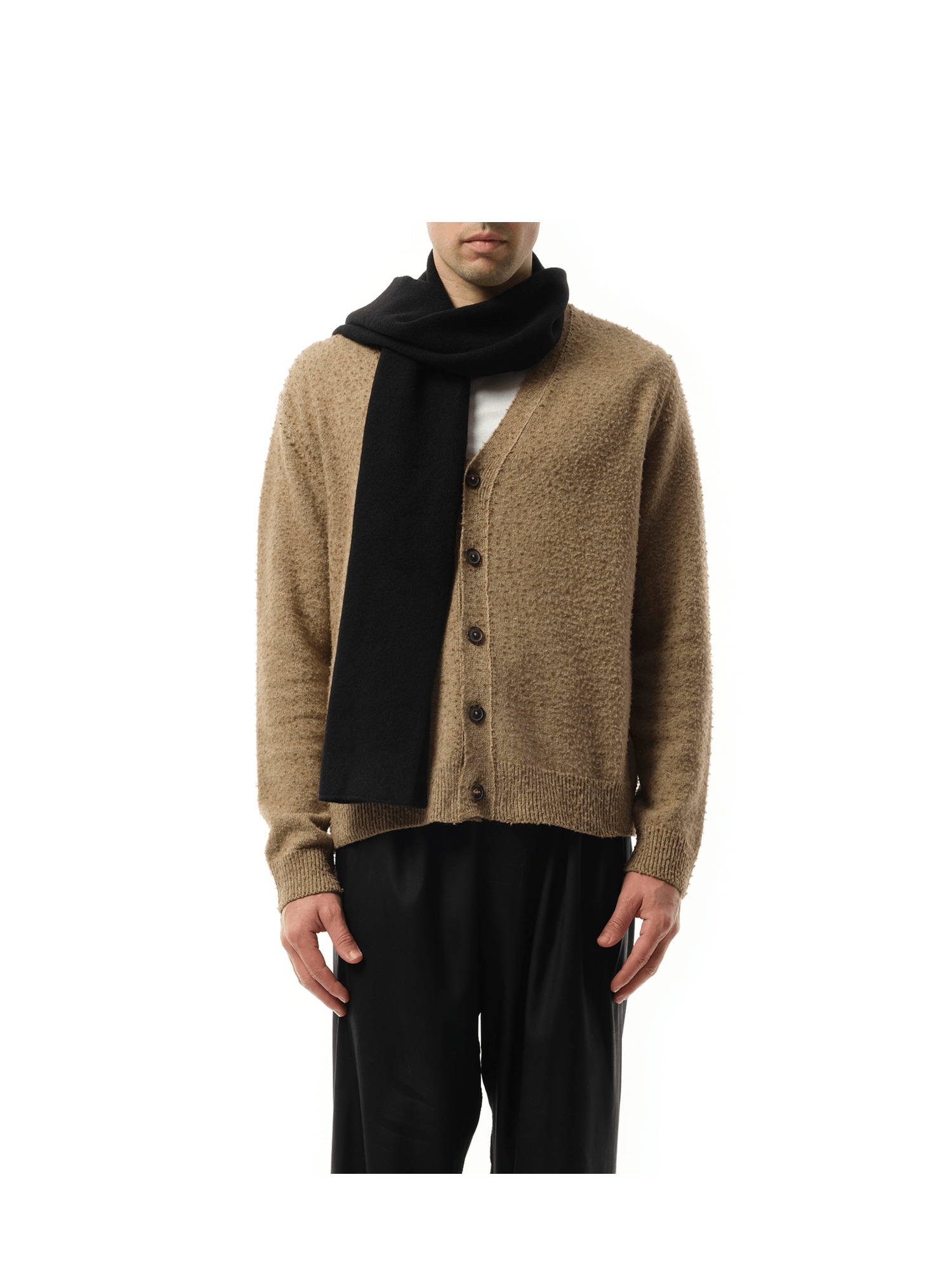 Four Stiches Scarf in Black - 1