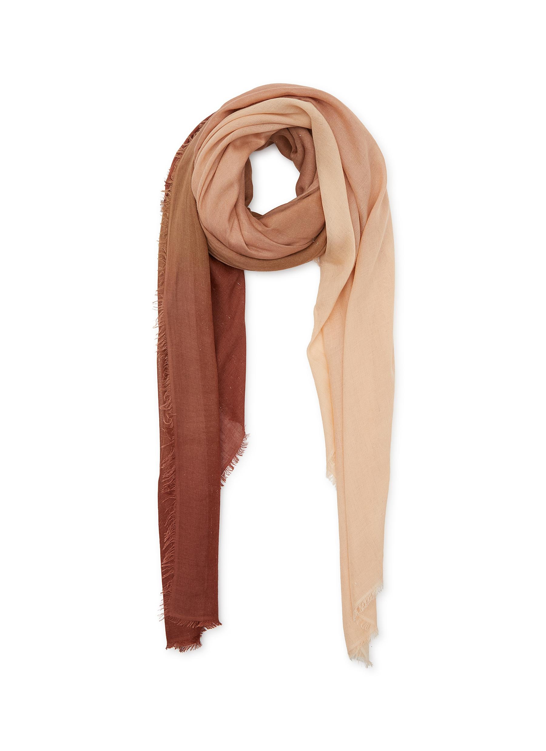 FRAYED AMANTINA GRADIENT-EFFECT WOOL BLEND SCARF - 1