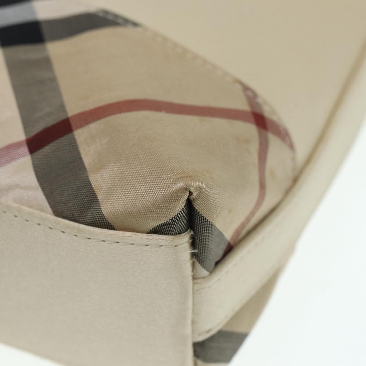 Burberry Nova Check Hand Bag Nylon Beige Silver - 10