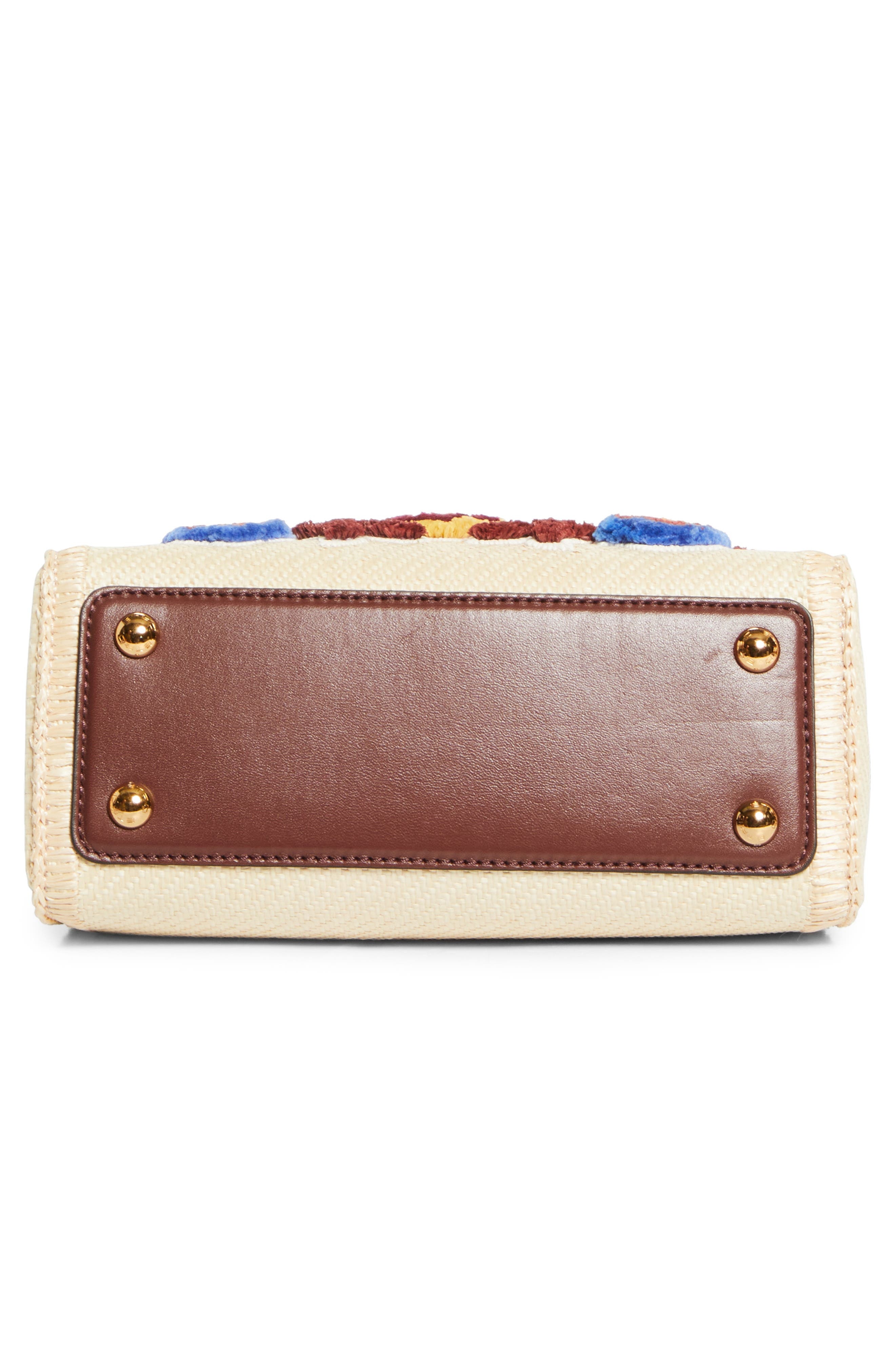 Etro Small Vela Floral Embroidered Raffia Shoulder Bag in M0121 Beige at Nordstrom - 7