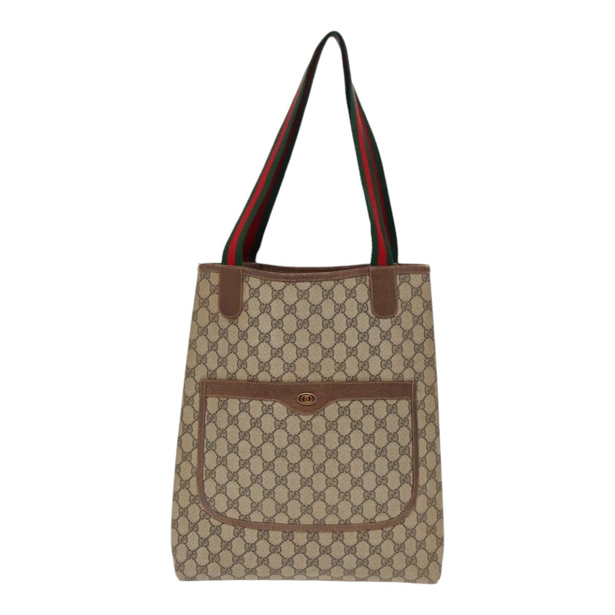 GUCCI GG Supreme Web Sherry Line Tote Bag Pvc Beige 001 080 494 - 13