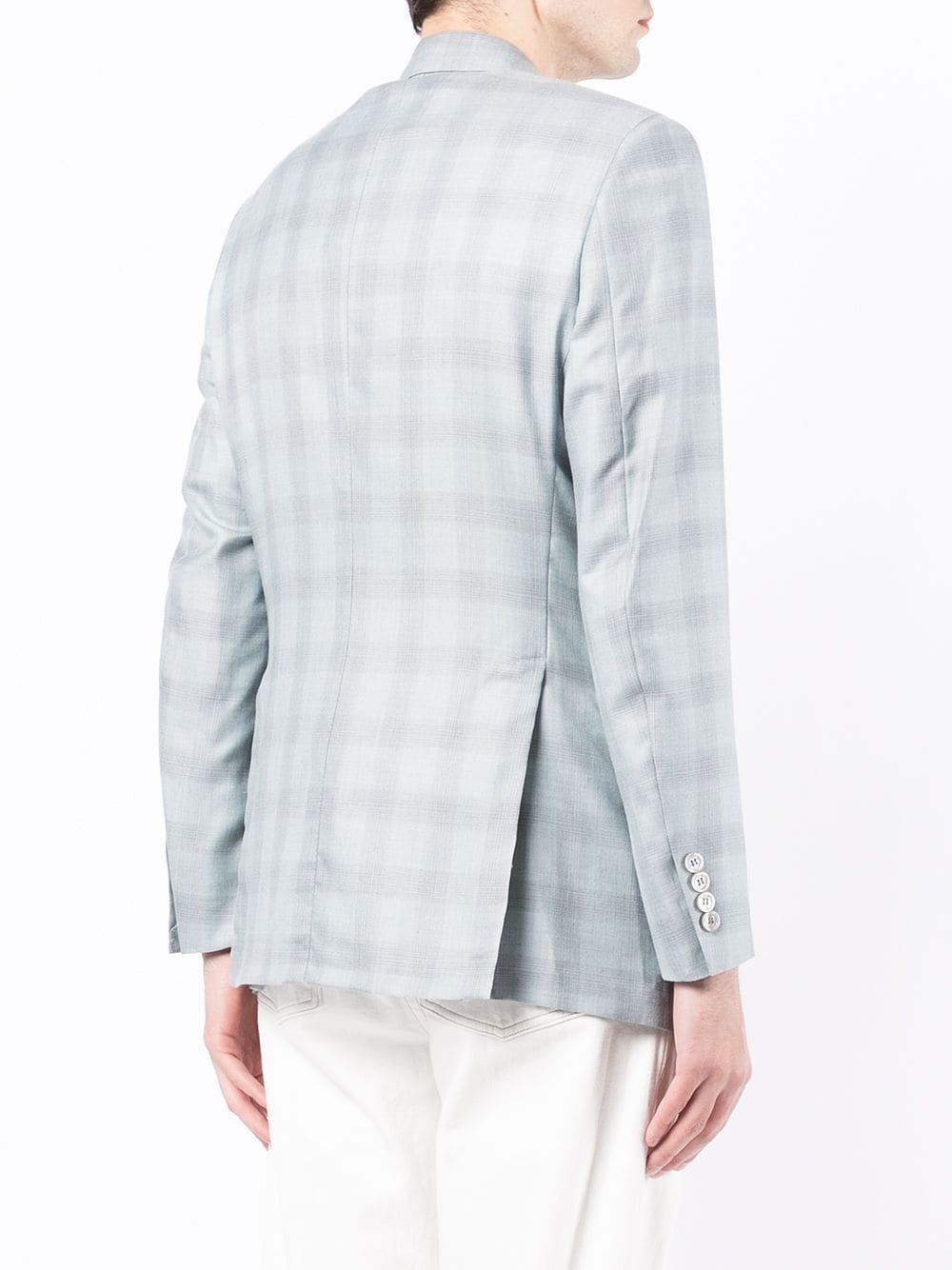 tailored check-print blazer - 4