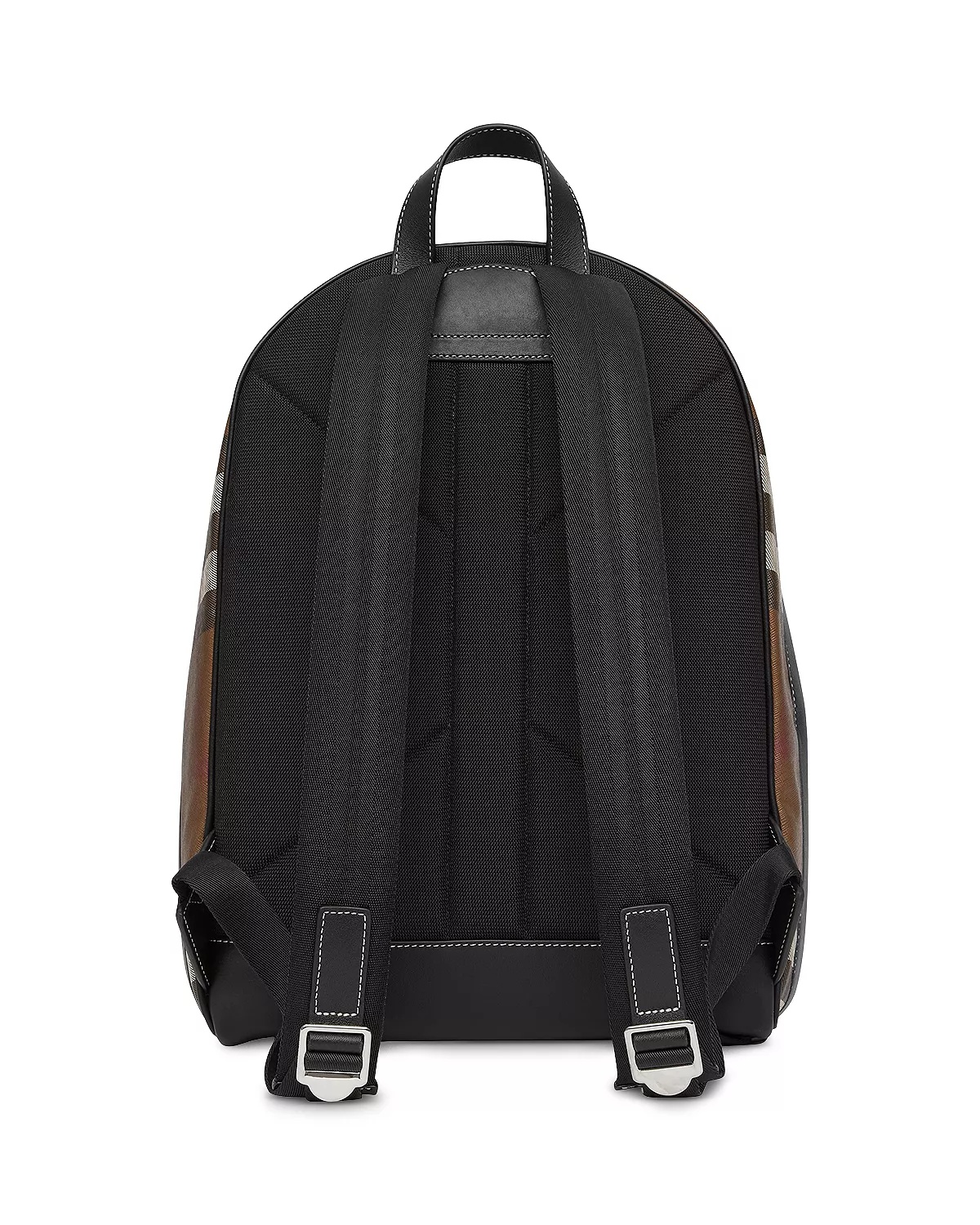 Check & Leather Backpack - 6