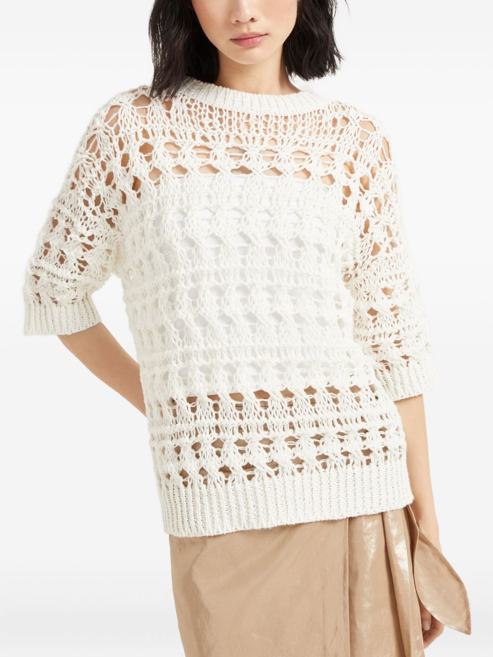 open-knit sweater - 3