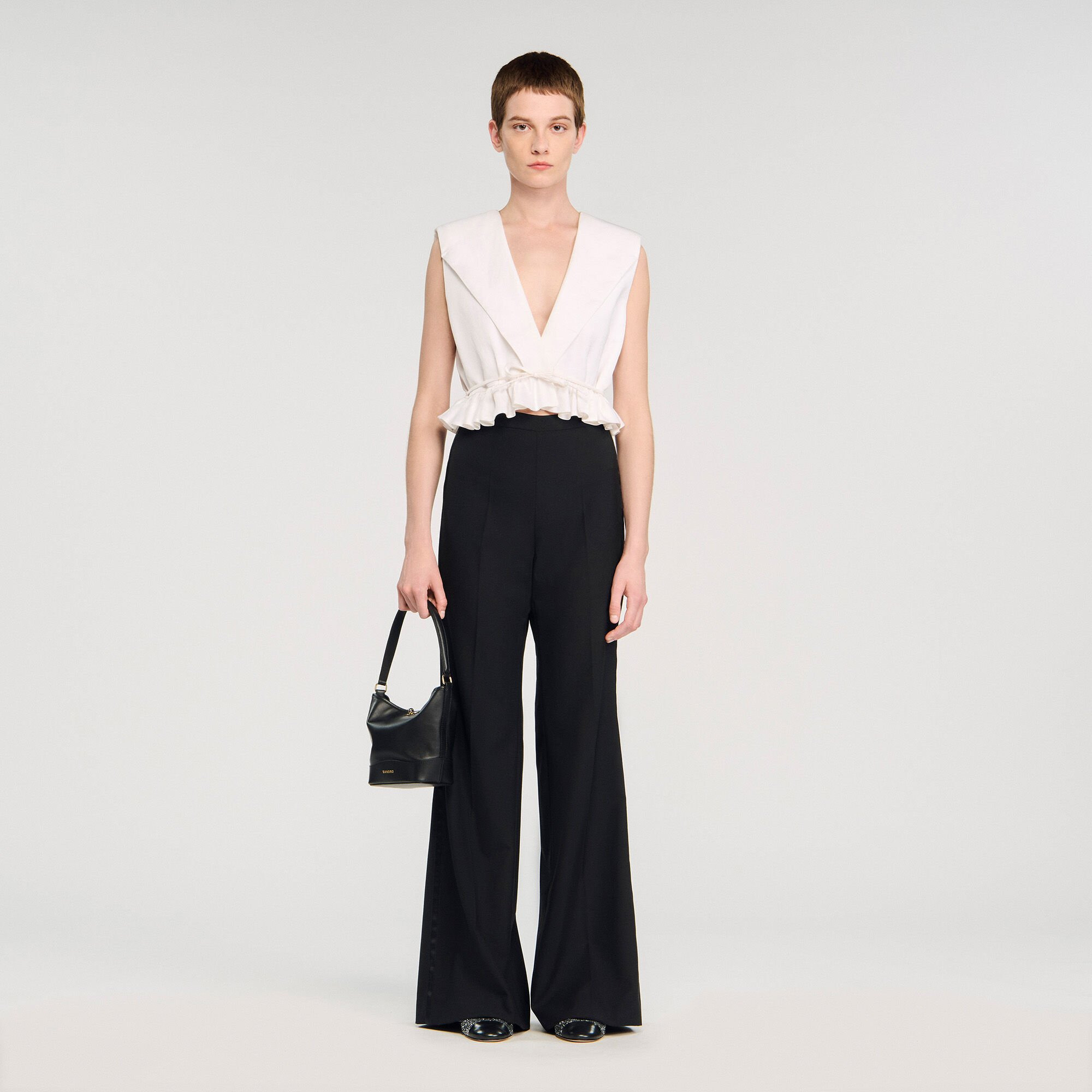 SATIN STRIPE SUIT TROUSERS - 1