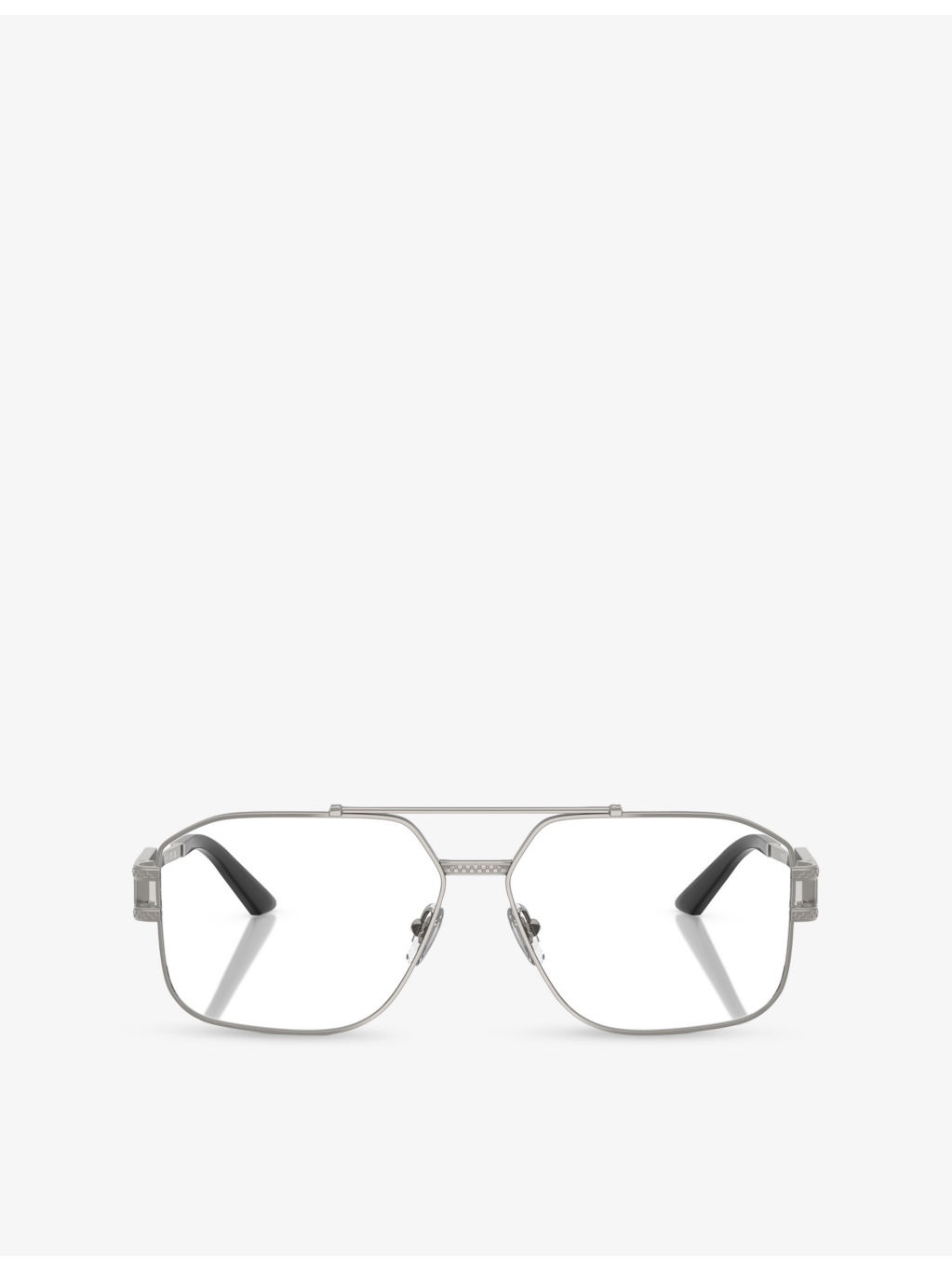 0VE1302 Rectangle Clear Metal Glasses - 1