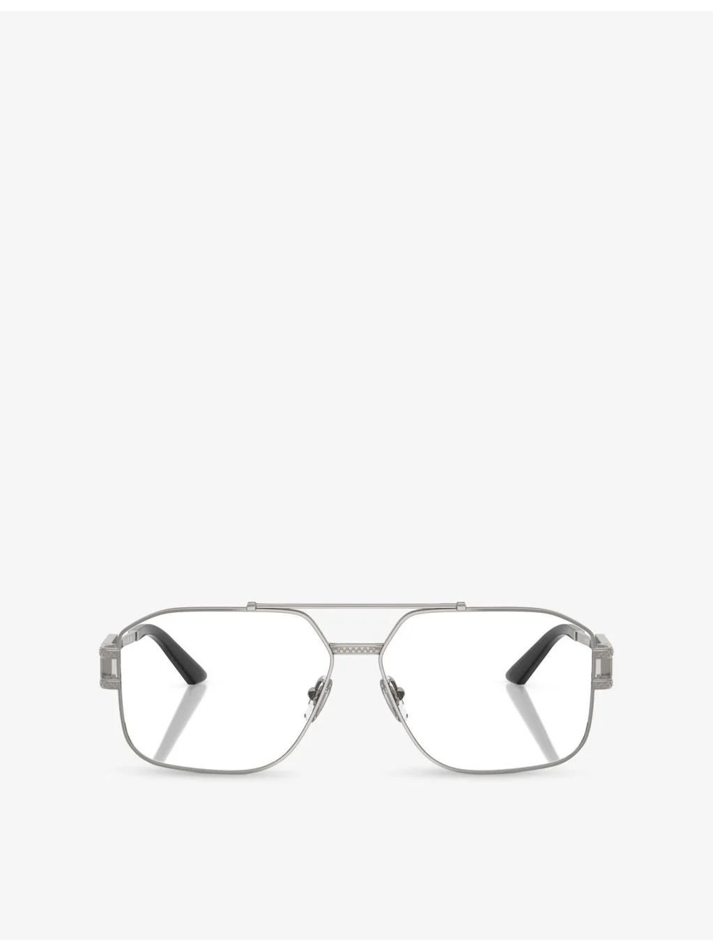 0VE1302 Rectangle Clear Metal Glasses - 1