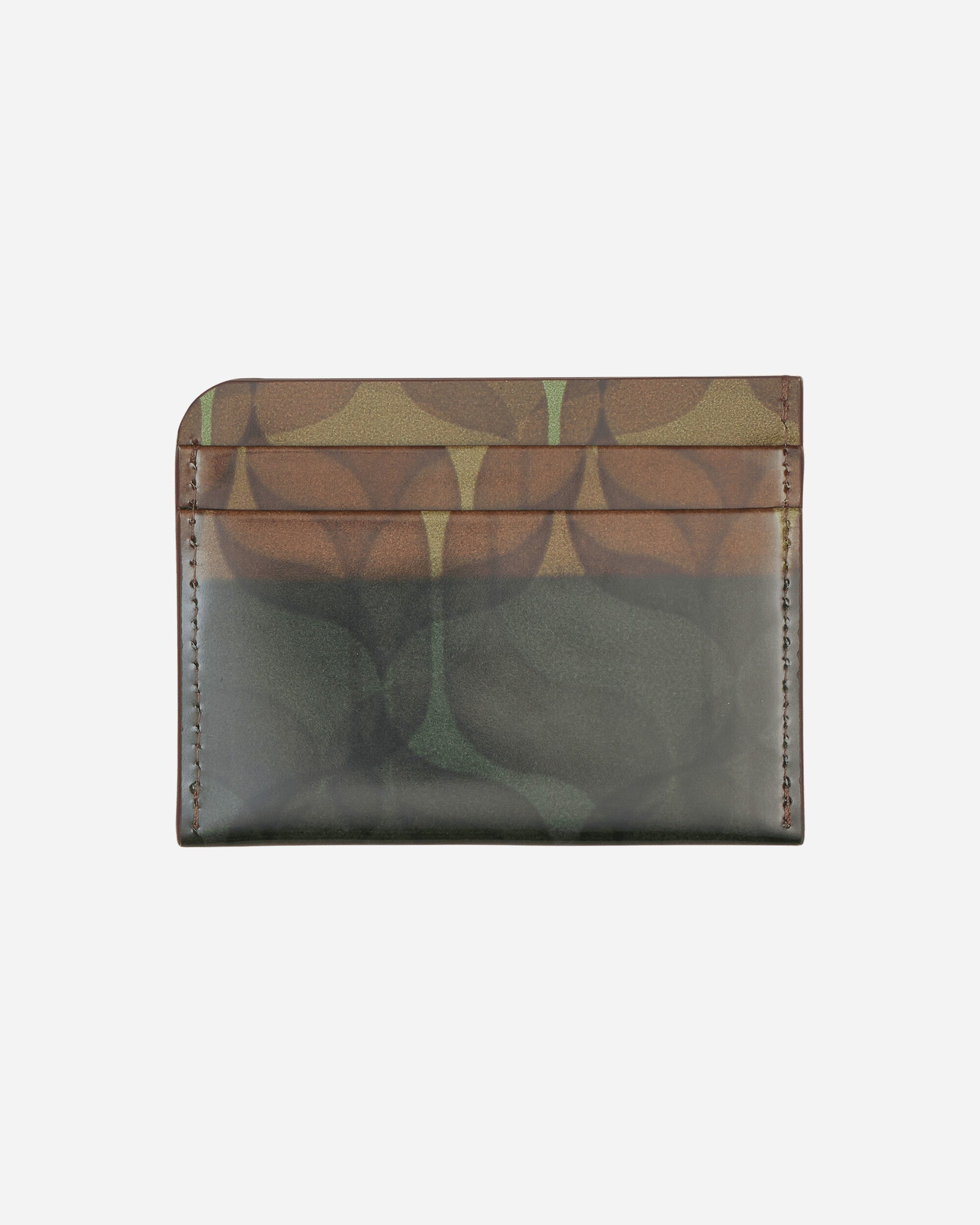 Printed Leather Cardholder Beige - 3