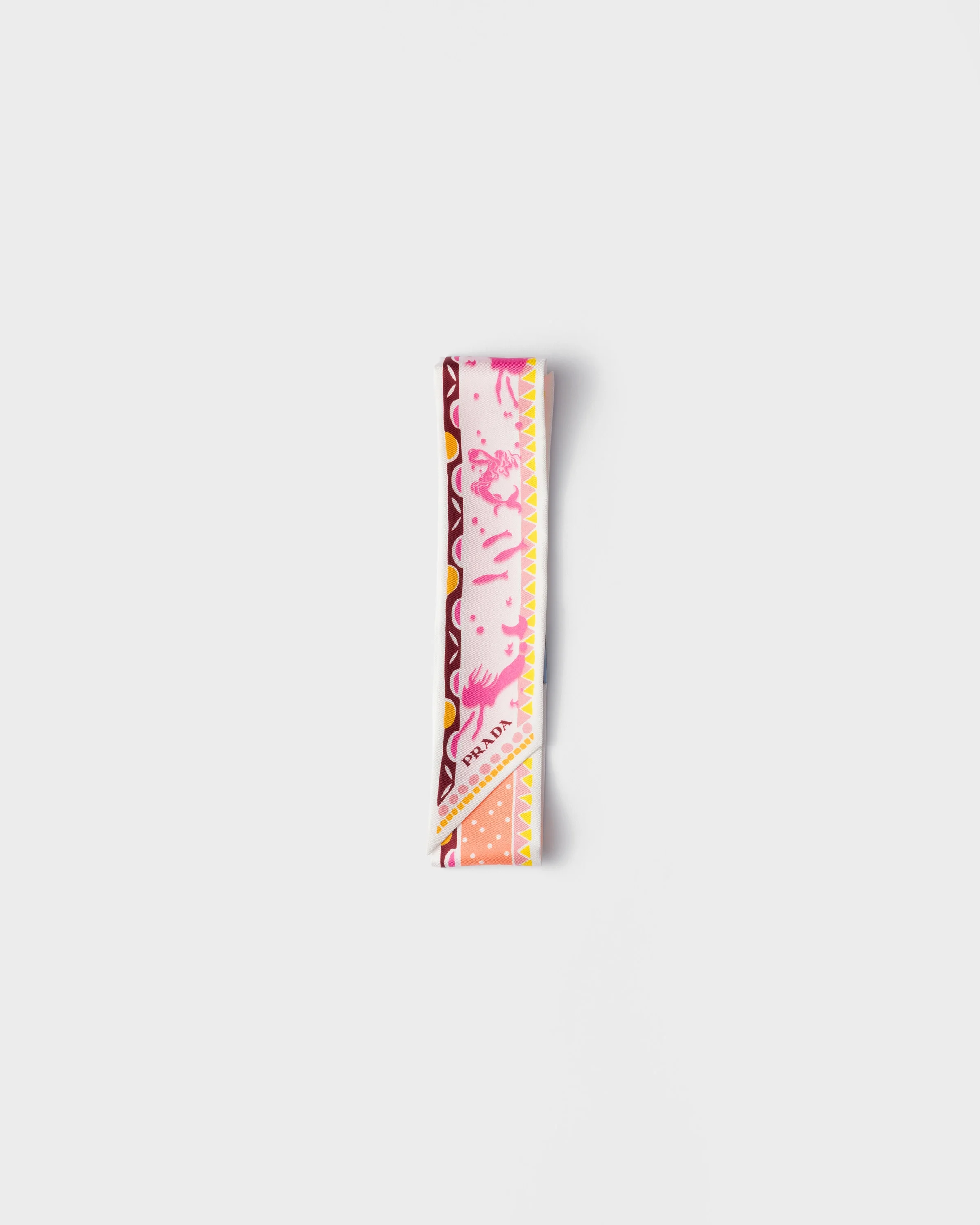 Printed silk twill skinny scarf - 1
