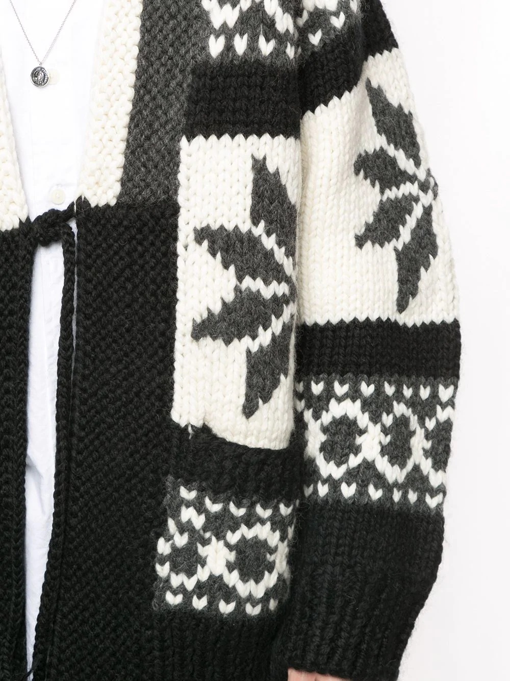 intarsia knit cardigan - 5