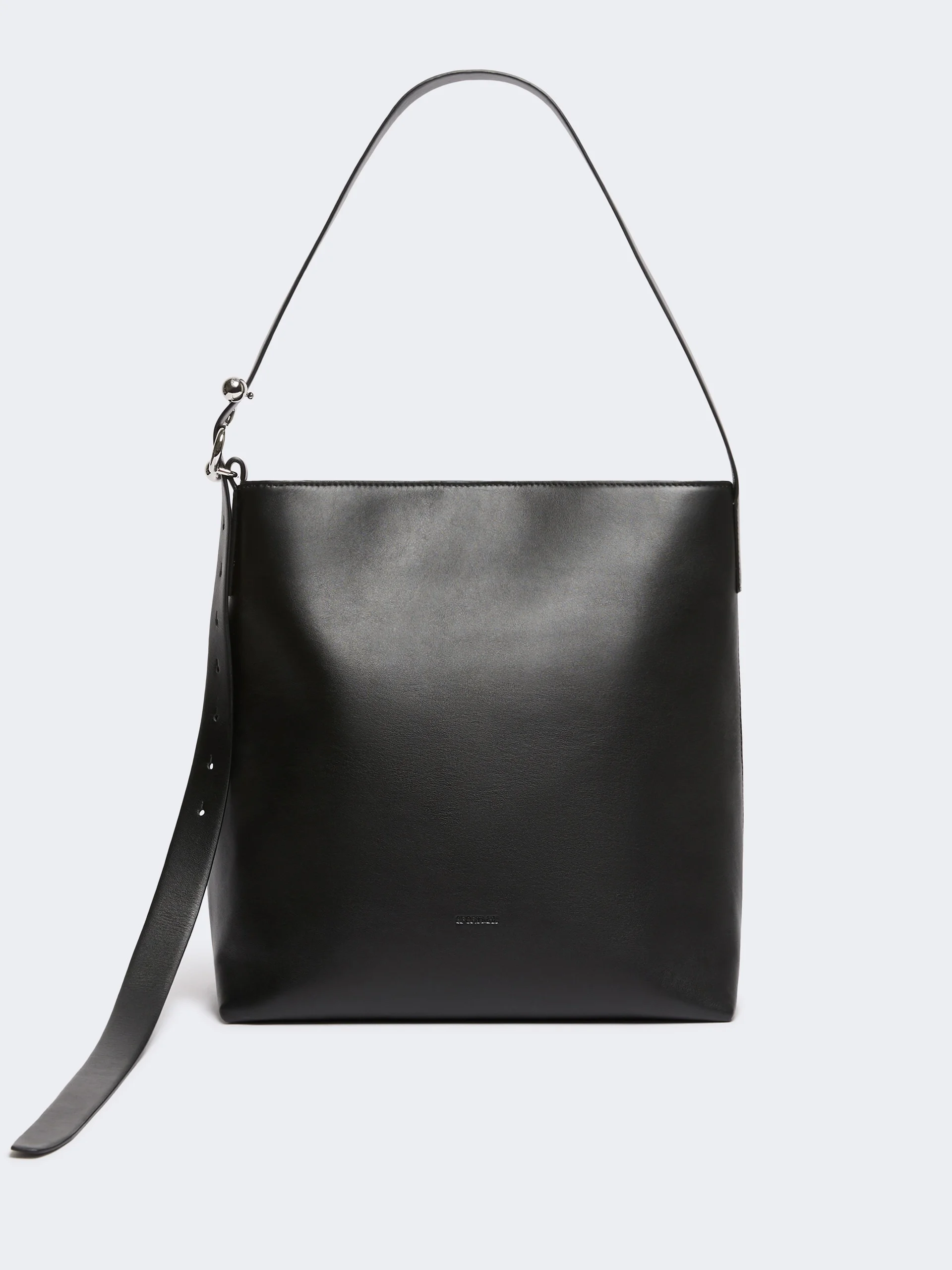 ROTONDO Leather S-buckle shopper bag - BLACK - 1
