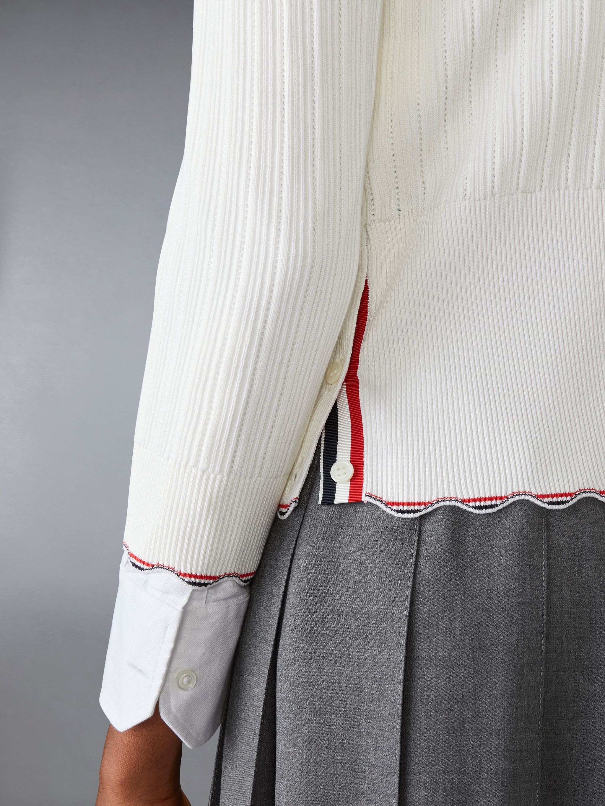Silk Cotton V Neck Cardigan - 4