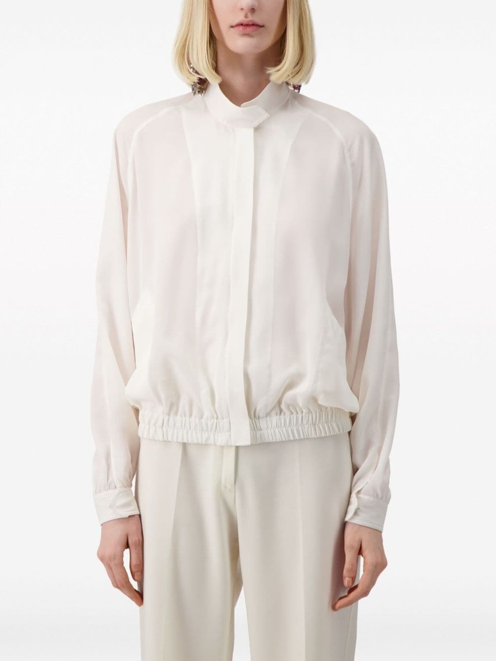 semi-sheer cotton-blend jacket - 5