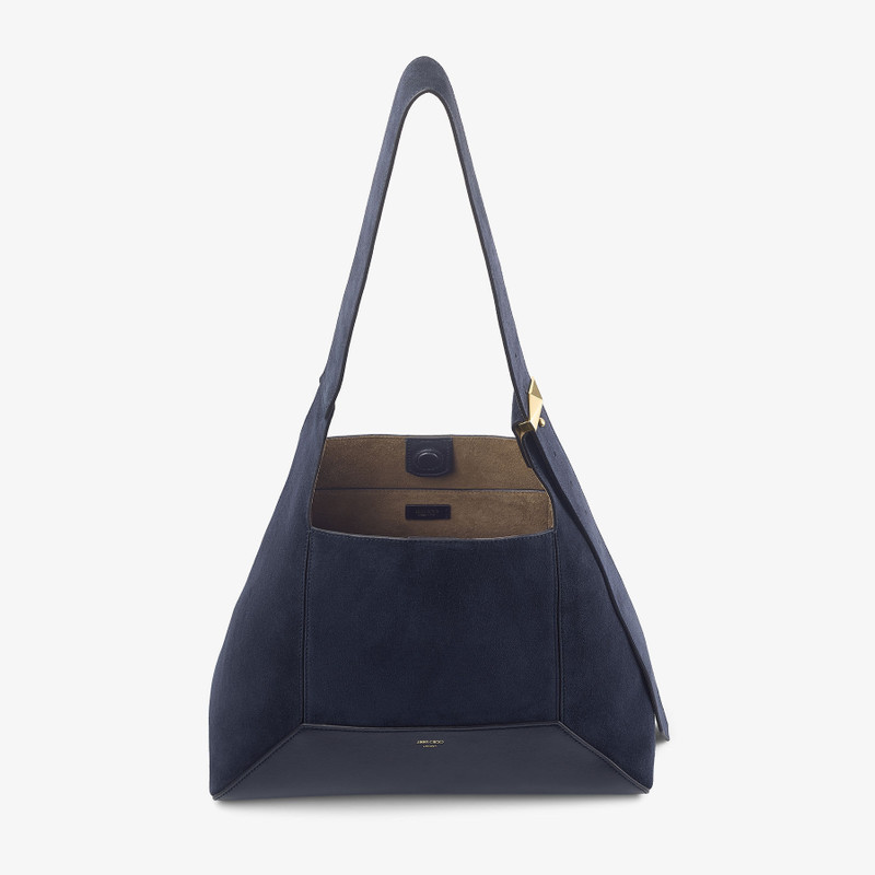 Diamond Hobo Medium Marine Suede Shoulder Bag 5