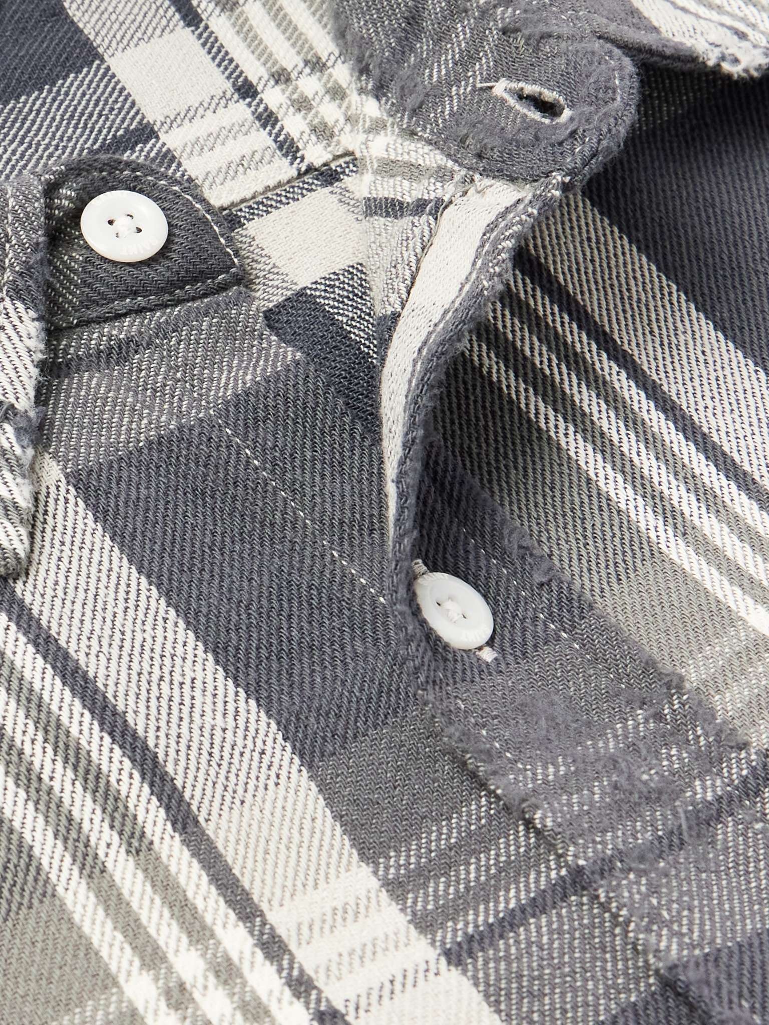Distressed Checked Cotton-Flannel Shirt - 4