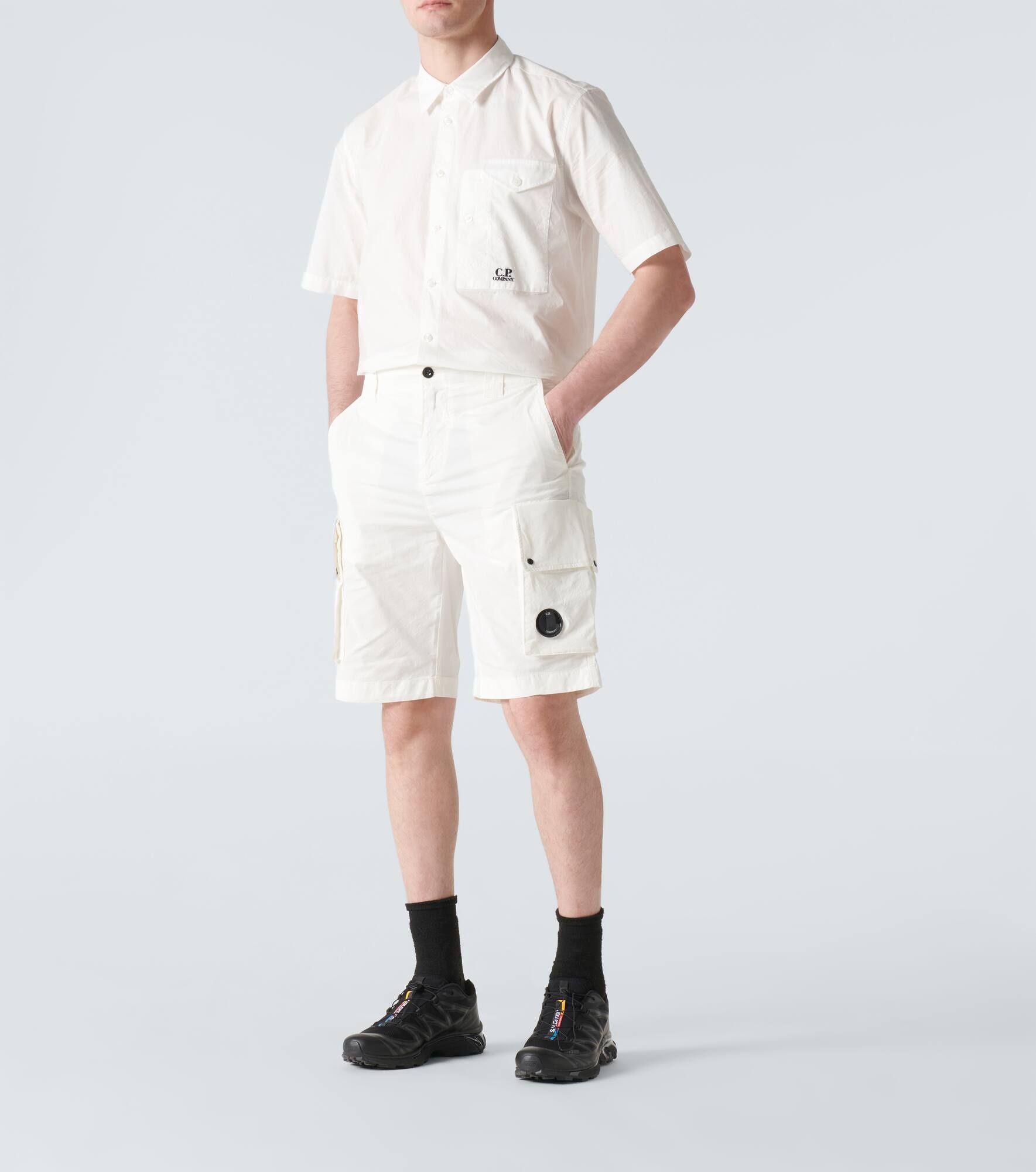 Cotton-blend twill cargo shorts - 2