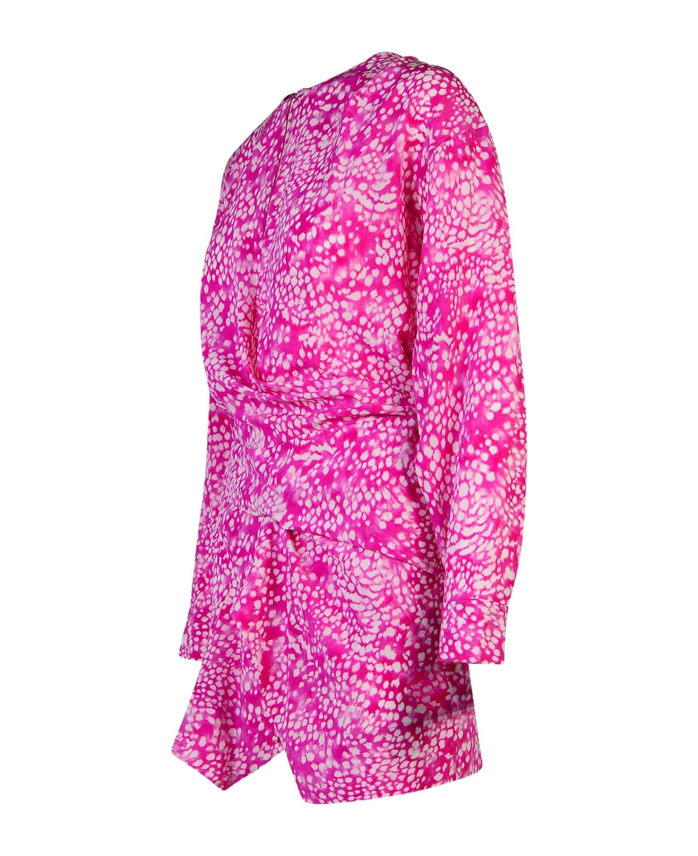 'habla' Dress In Fuchsia Silk Blend - 2