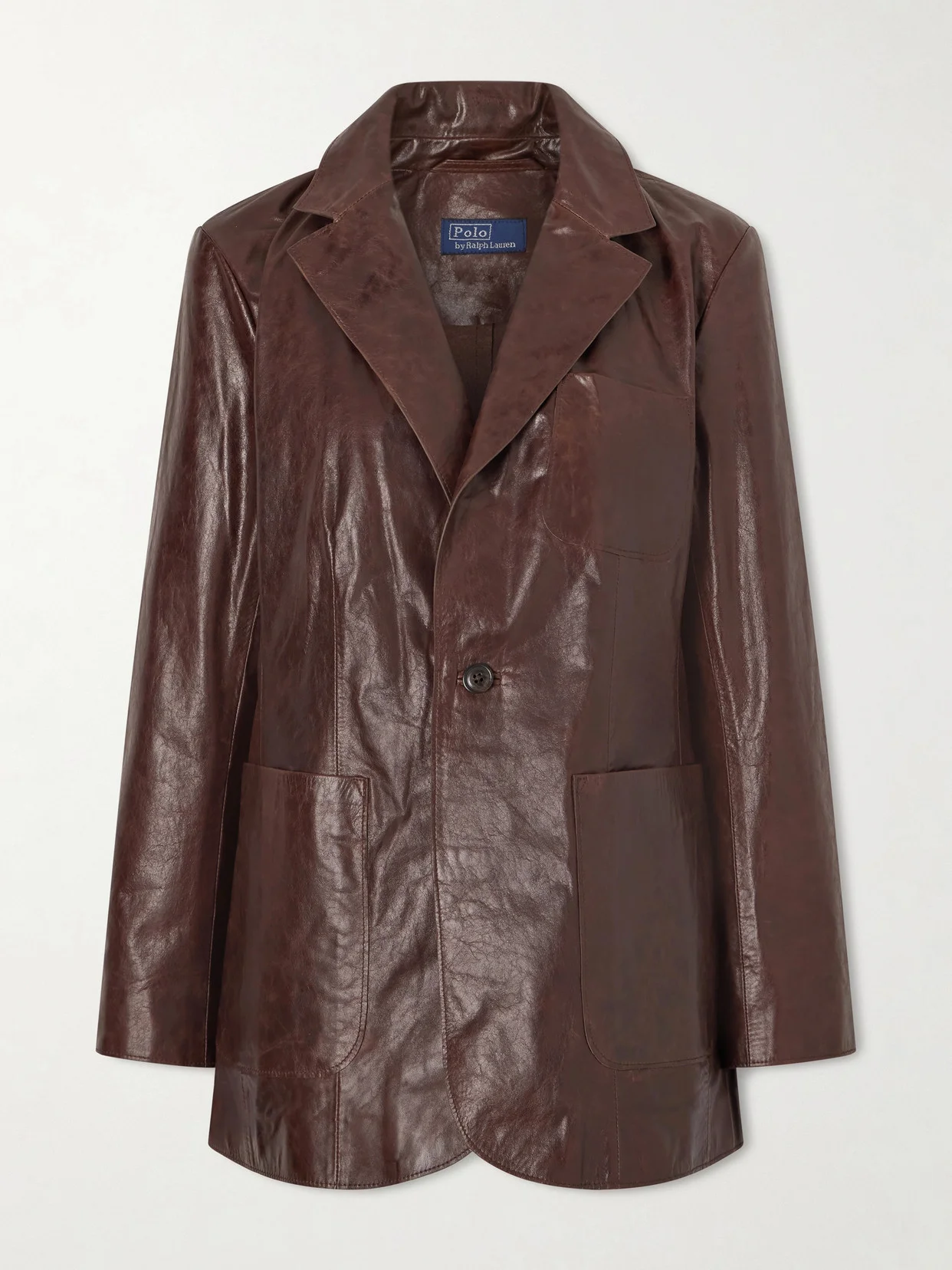 Glossed-leather Blazer - 1