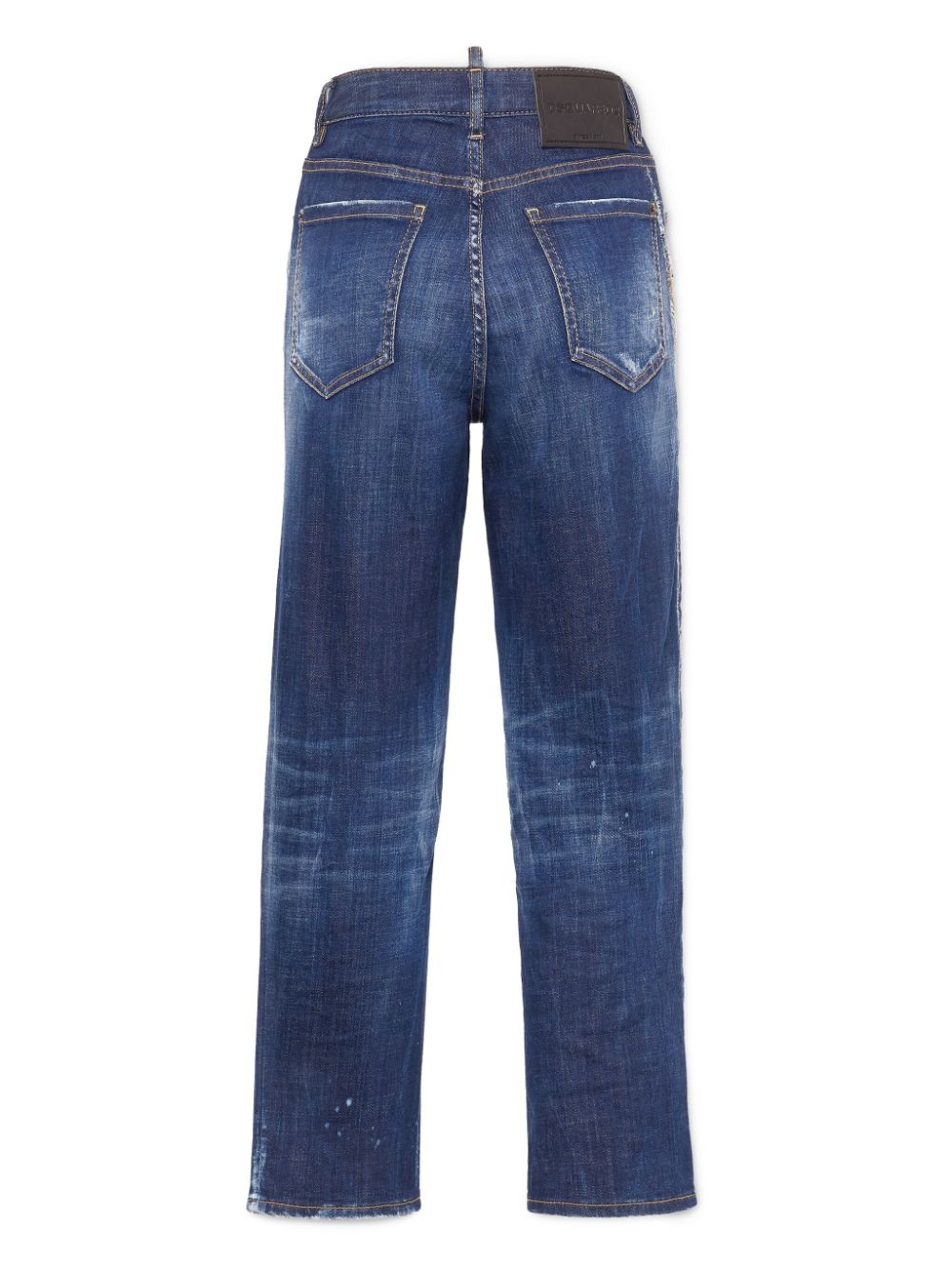 distressed straight-leg jeans - 2