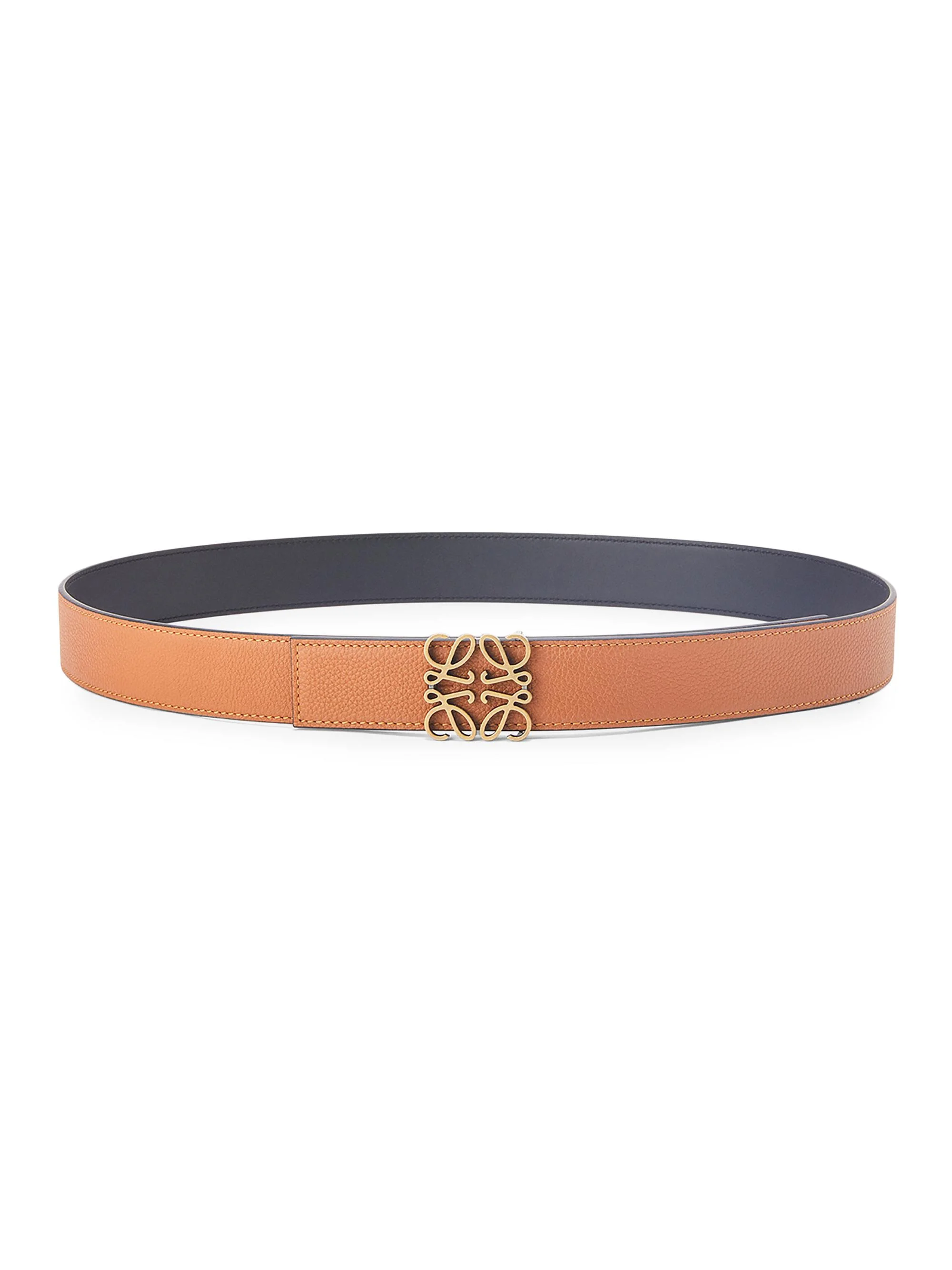 Men's Reversible Anagram Belt - Tan Black Old Gold - 1