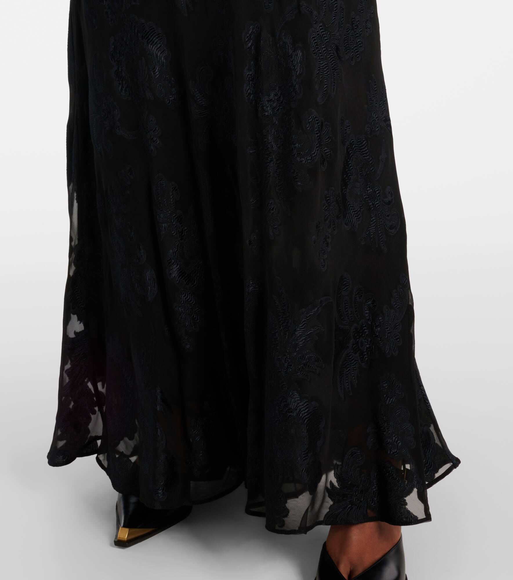 Paisley satin maxi skirt - 5