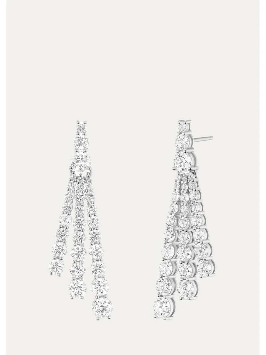 18K White Gold Diamond Sydney Earrings, Small - 1
