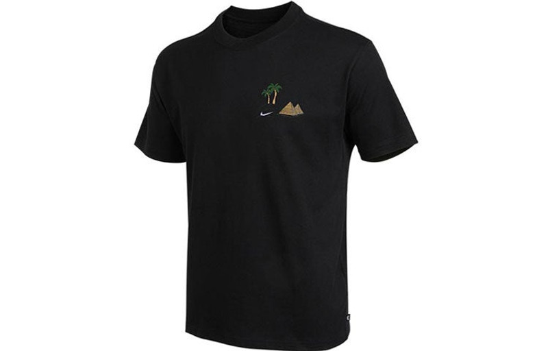 Men's Nike SB Back Shoes Skateboard Round Neck Short Sleeve Black T-Shirt DD8914-010 - 1