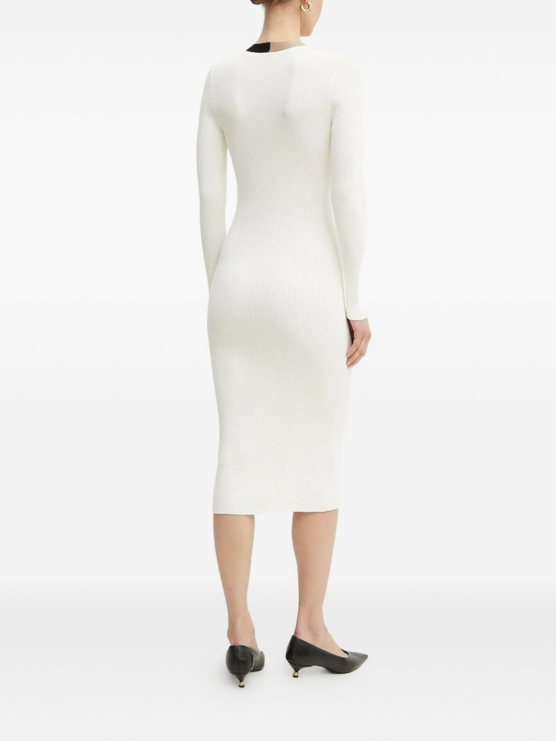 BOSS Fabiri ribbed v-neck midi dress outlook