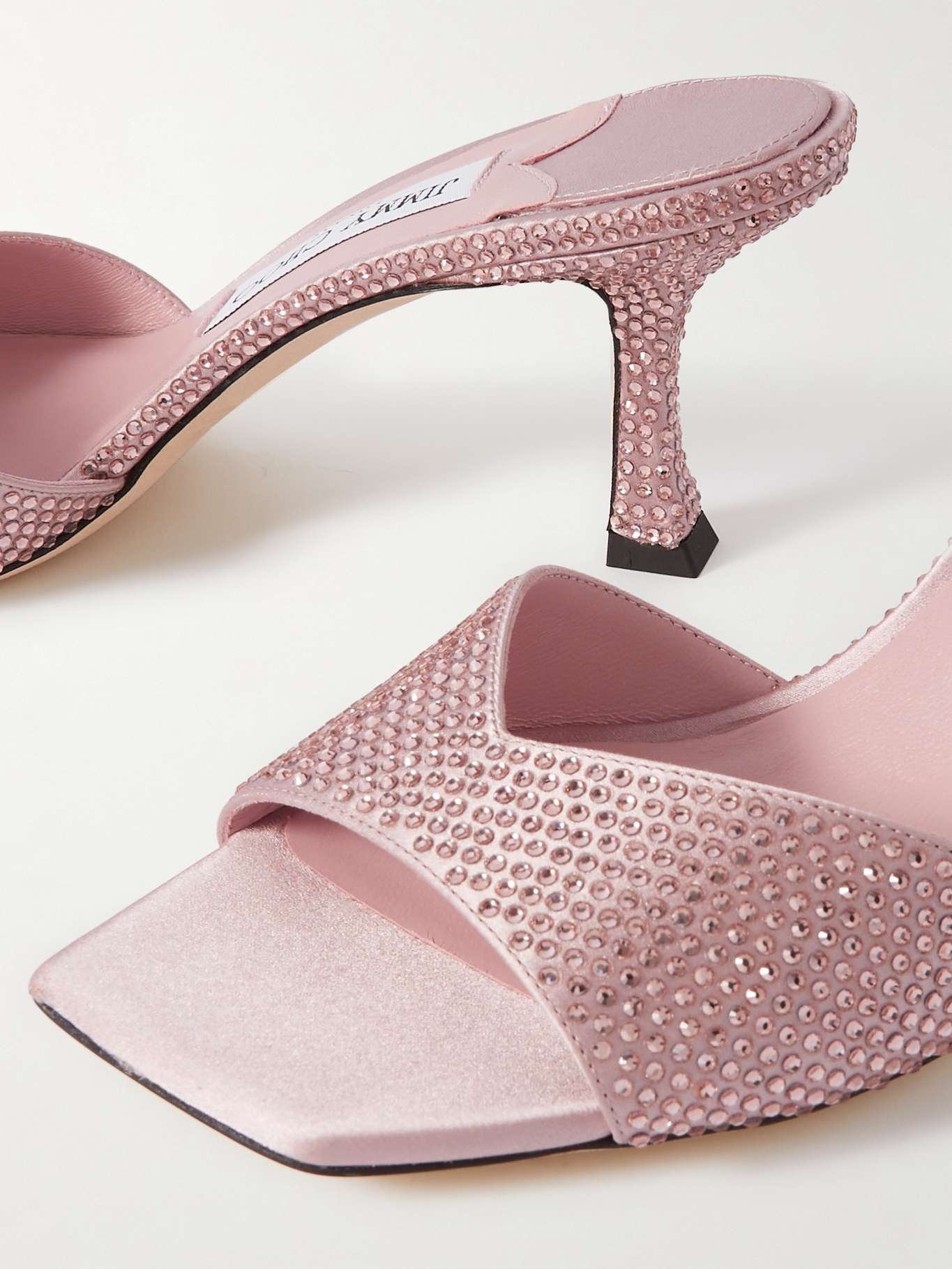 Skye 70 crystal-embellished satin mules - 4