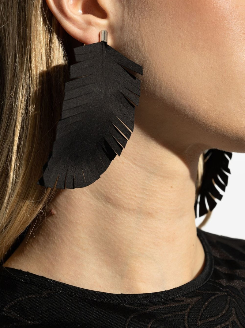 Marni Black Feathers earrings outlook