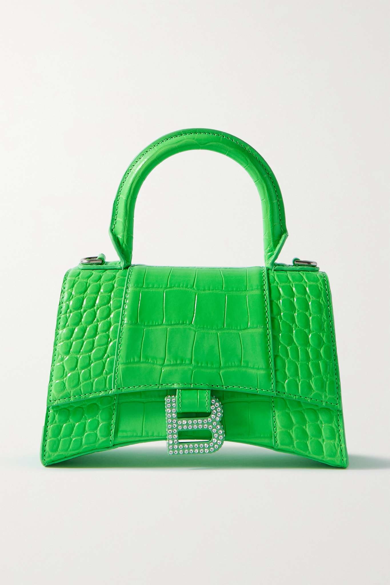 Hourglass XS croc-effect patent-leather tote - 1