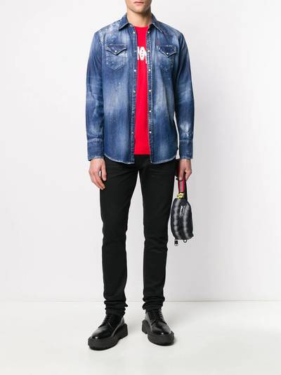 DSQUARED2 distressed effect denim shirt outlook