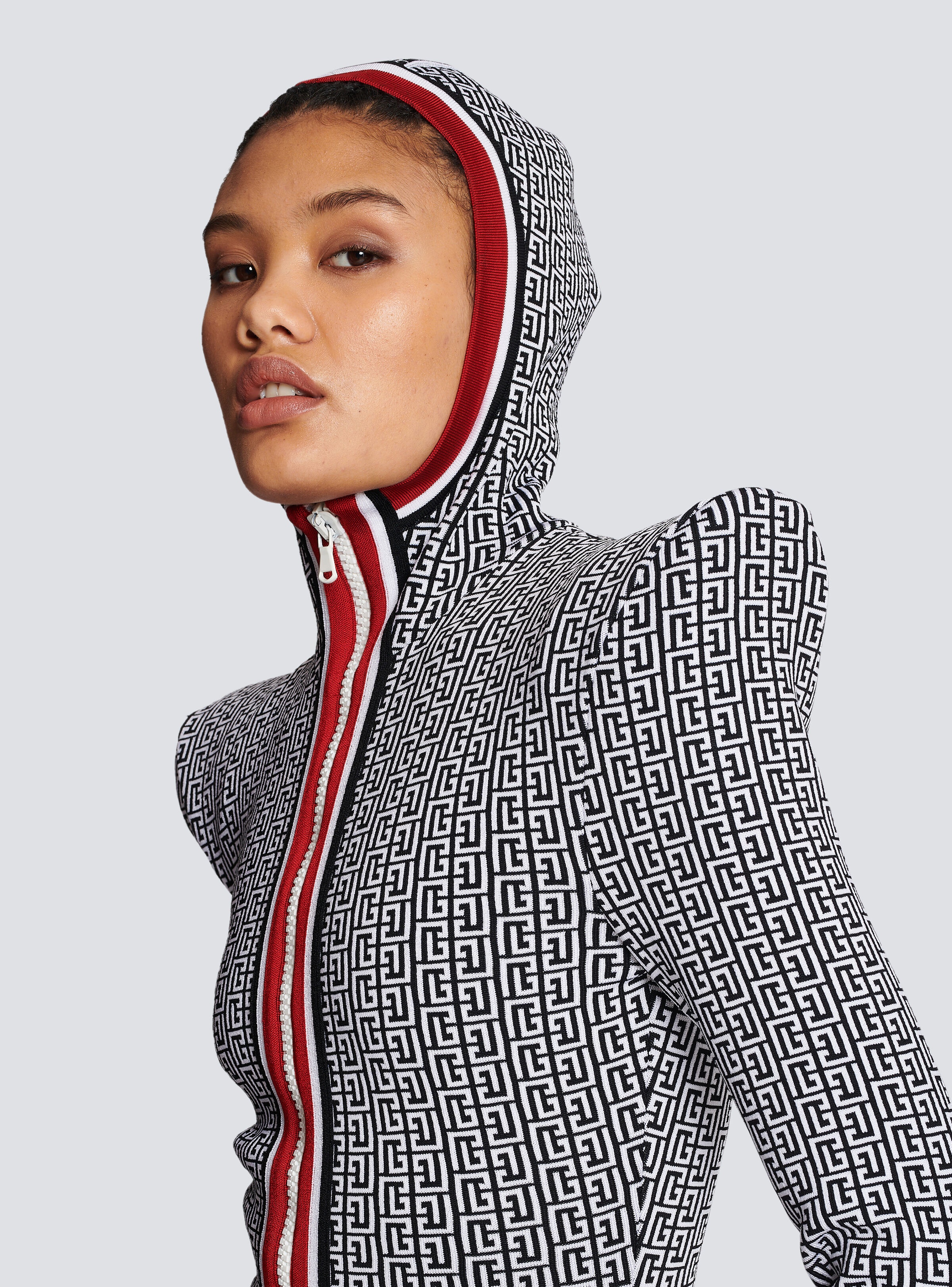 Hooded knit monogrammed bodysuit - 7