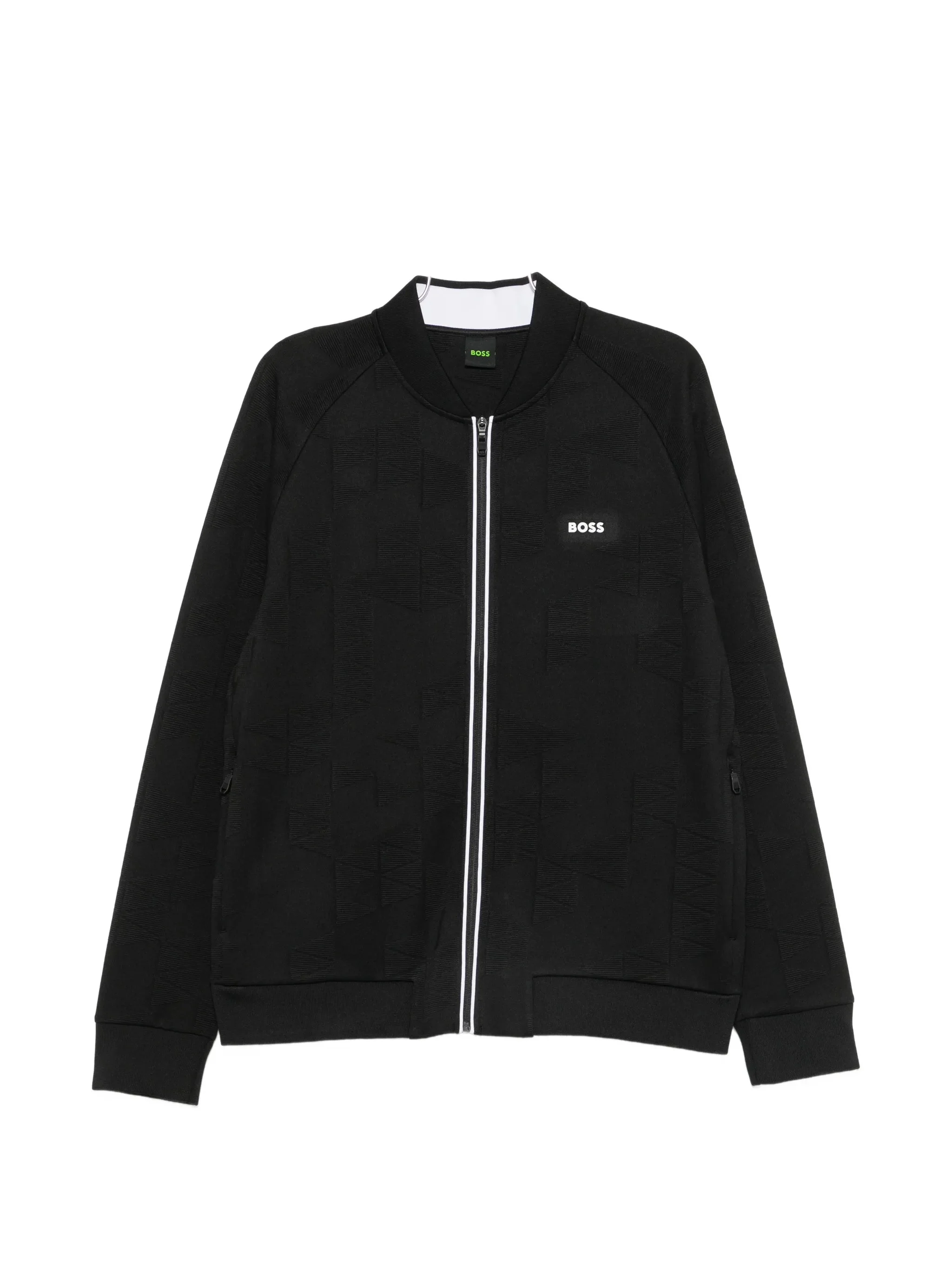 Boss Geometric-pattern Zip-up Sweater - 1
