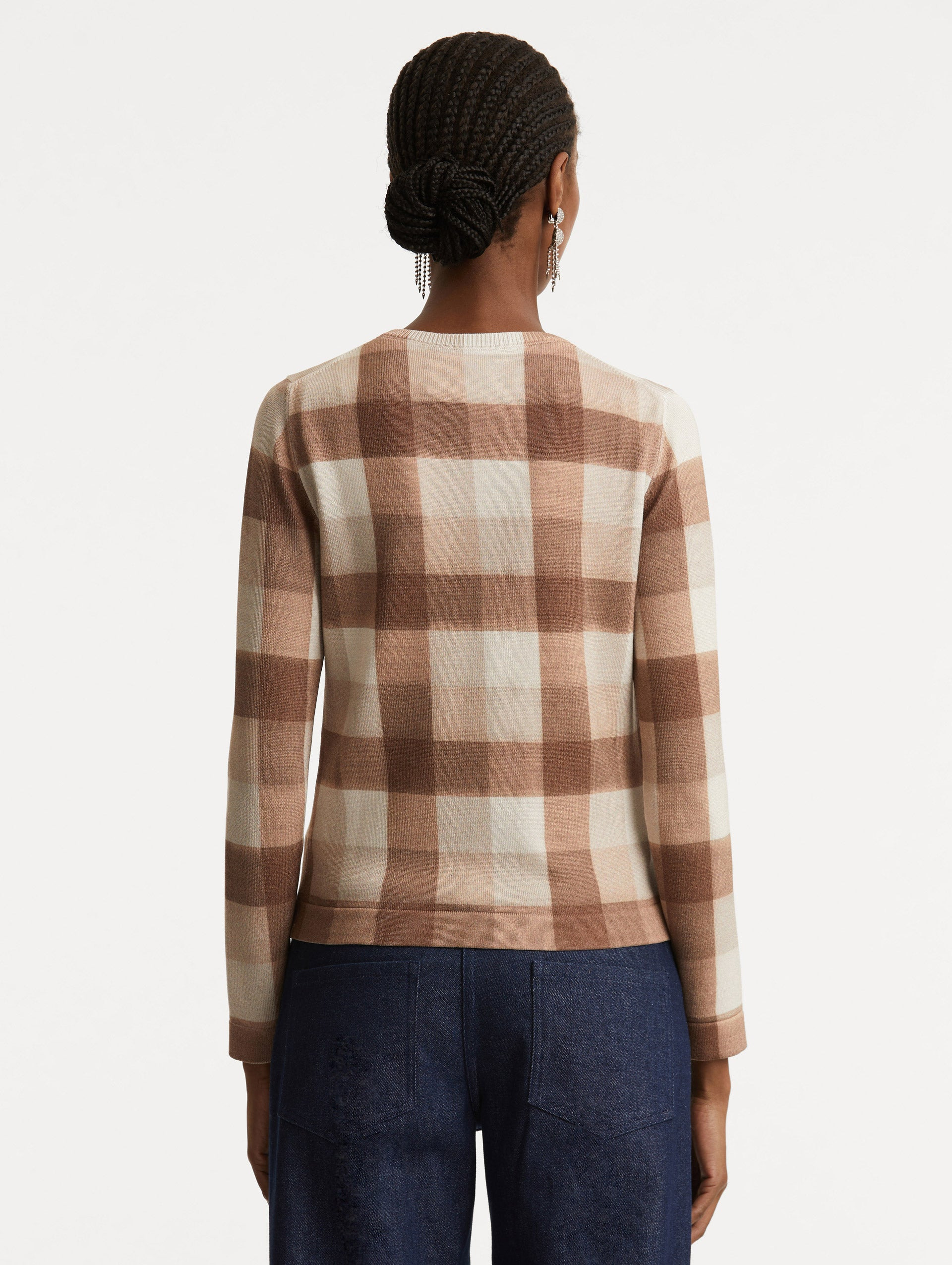 PLAID PRINTED CARDIGAN - 4