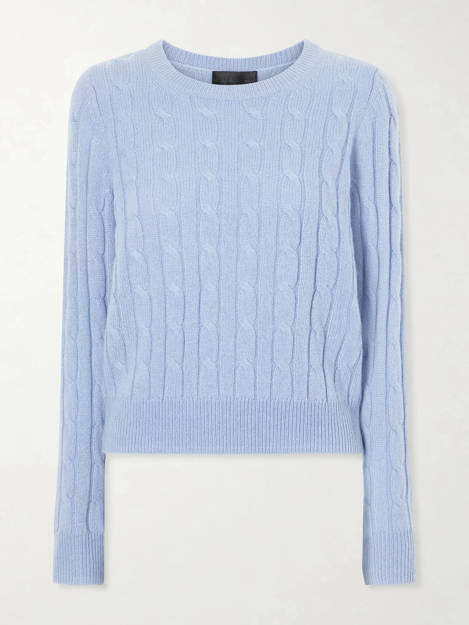 Silvie cable-knit cashmere sweater Light blue - 1