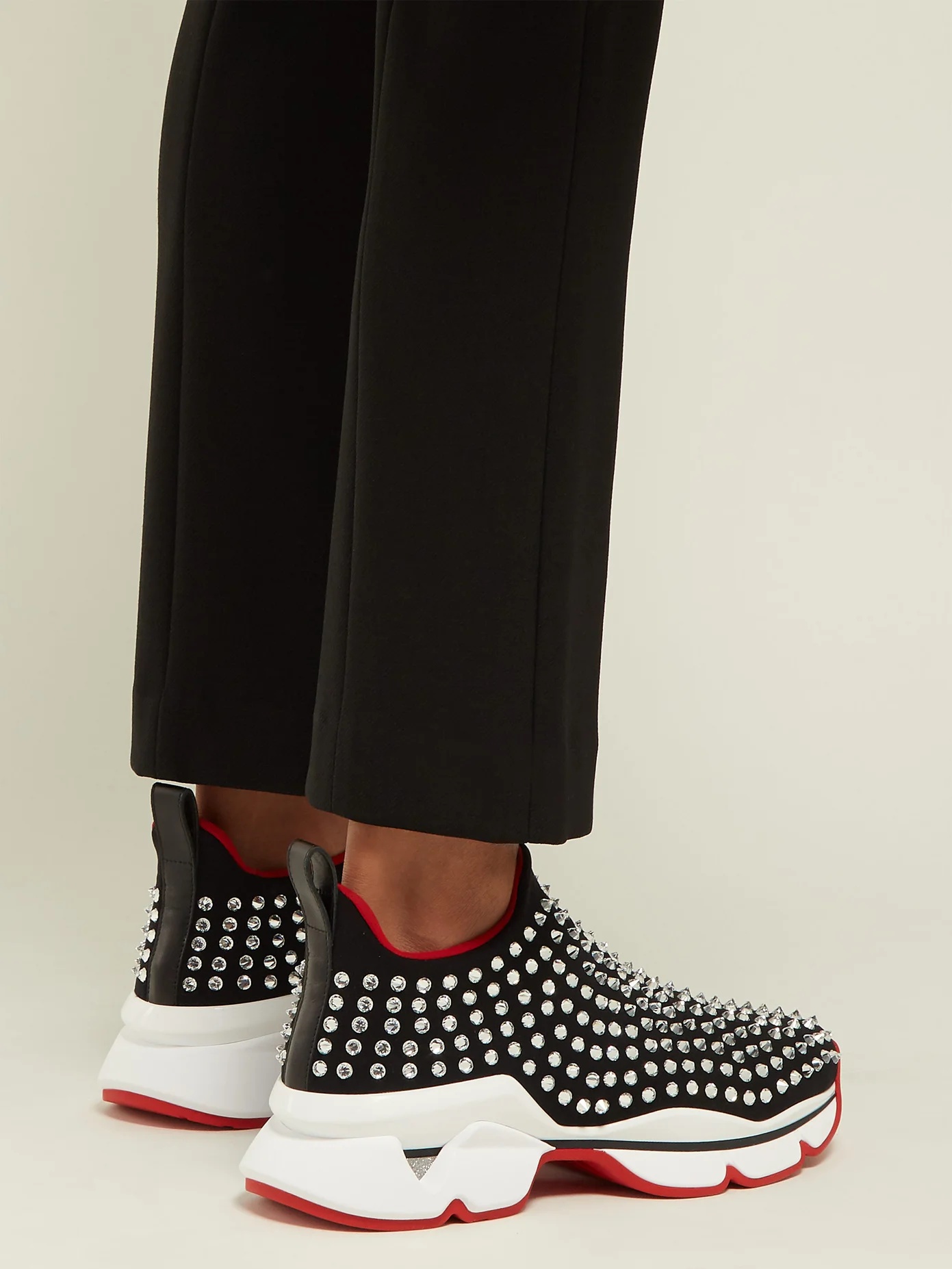 Spiky Sock crystal-studded neoprene trainers - 3