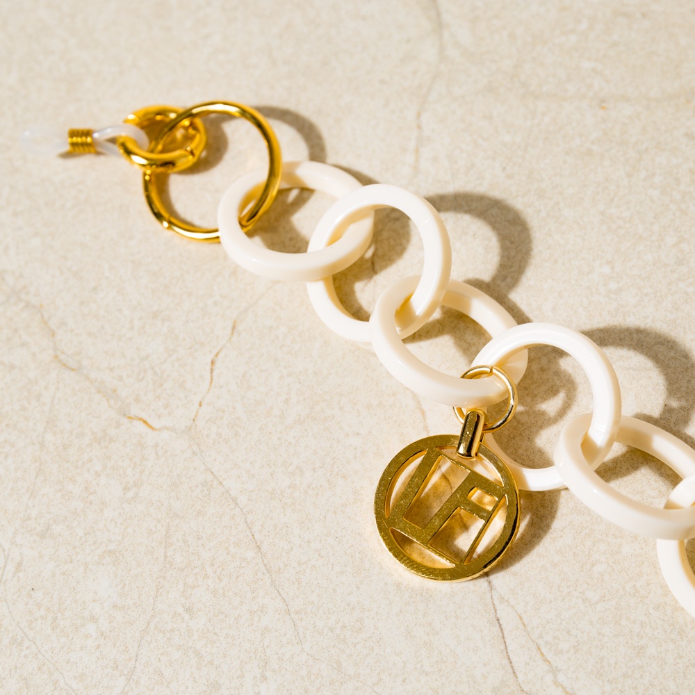 CREAM ROUND LINK ACETATE CHAIN - 2