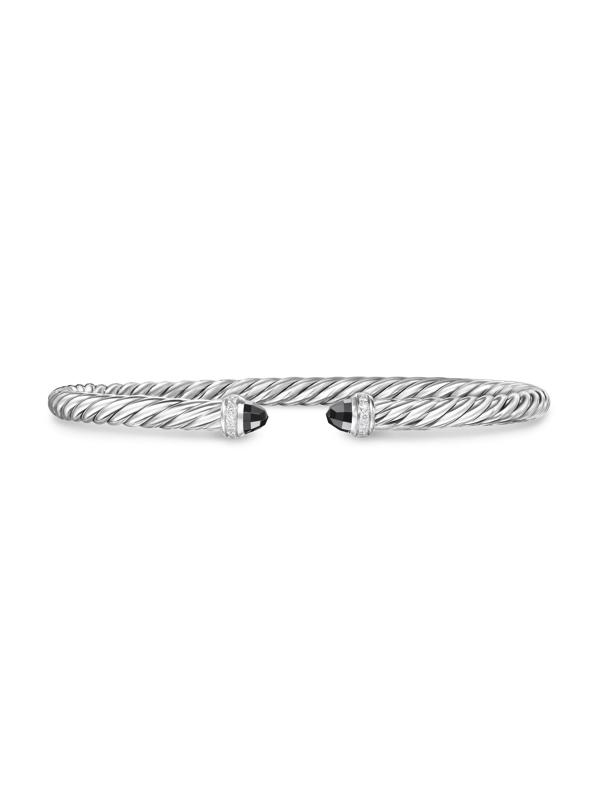 Women's Cablespira Flex Bracelet in Sterling Silver - Black Onyx - 1