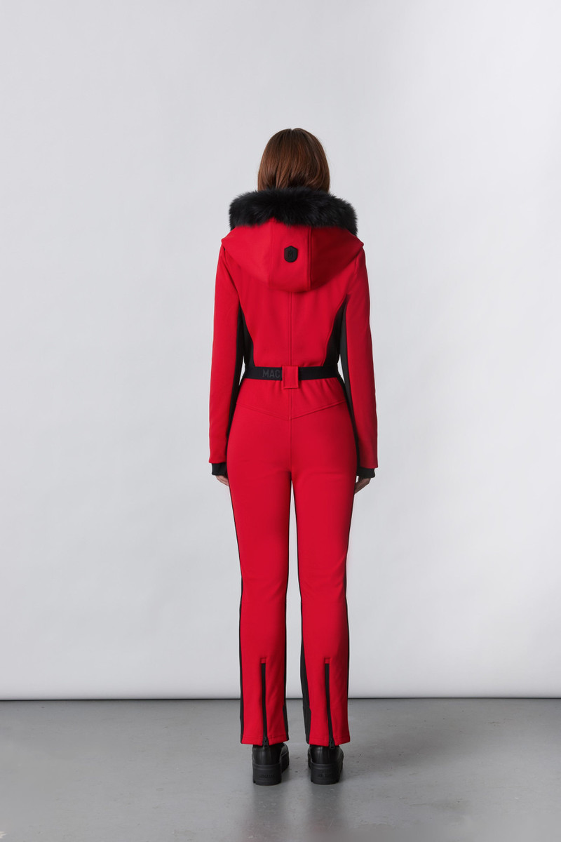 ELLE-Z Techno fleece ski suit with removable hood and fur trim 4