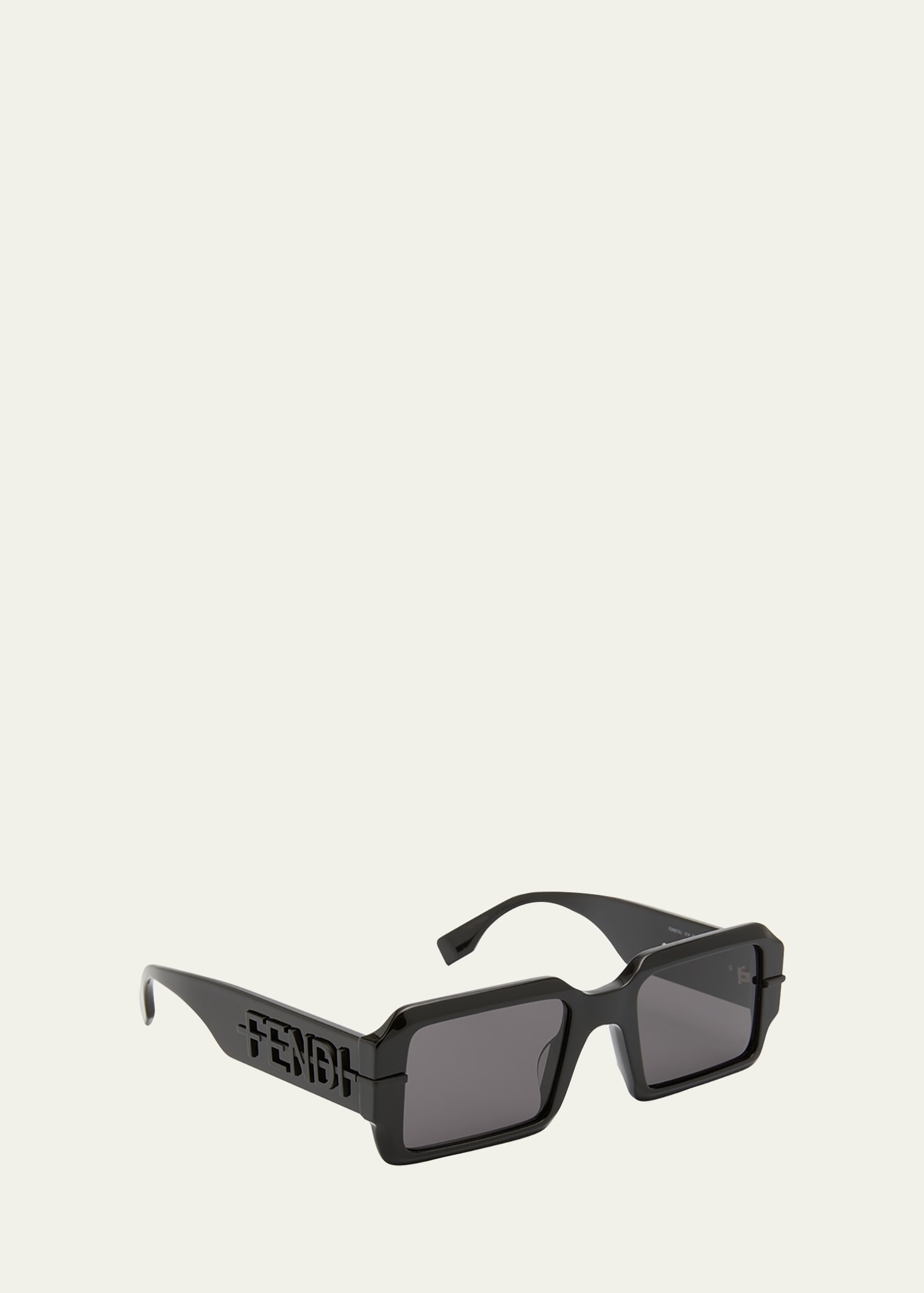 Men's Raised Logo Rectangle Sunglasses - 2