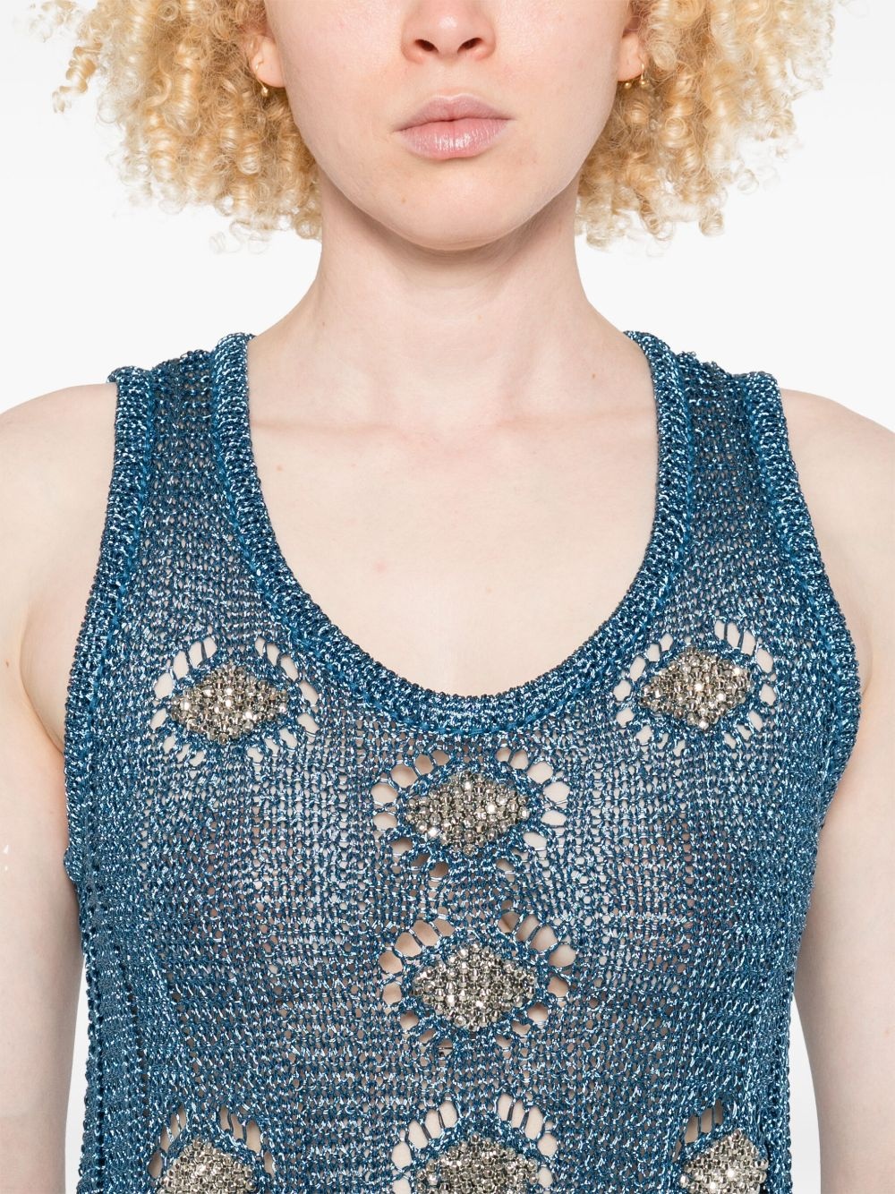 lurex-knit midi dress - 5