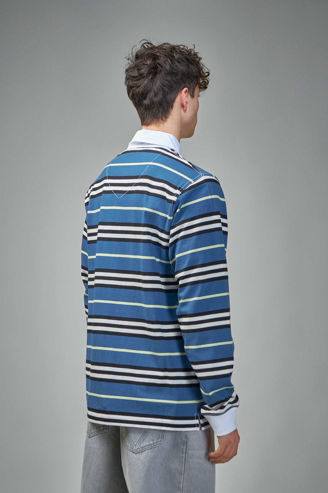 Long-sleeve Striped Cotton Polo Shirt - 3