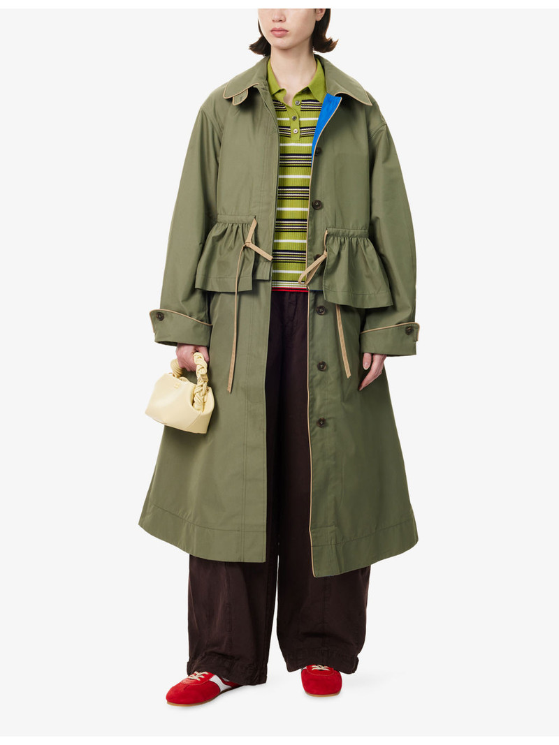 DAMSON MADDER. Myrtle Frilled Cotton-Blend Trench Coat outlook