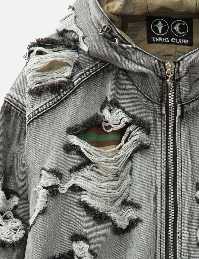 Thug Club HELL DENIM CAMO HOODED ZIP-UP outlook