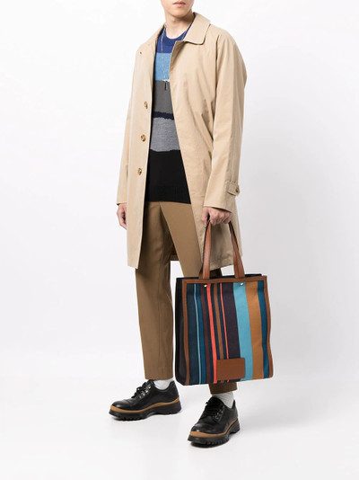 Paul Smith Artist-stripe leather tote bag outlook