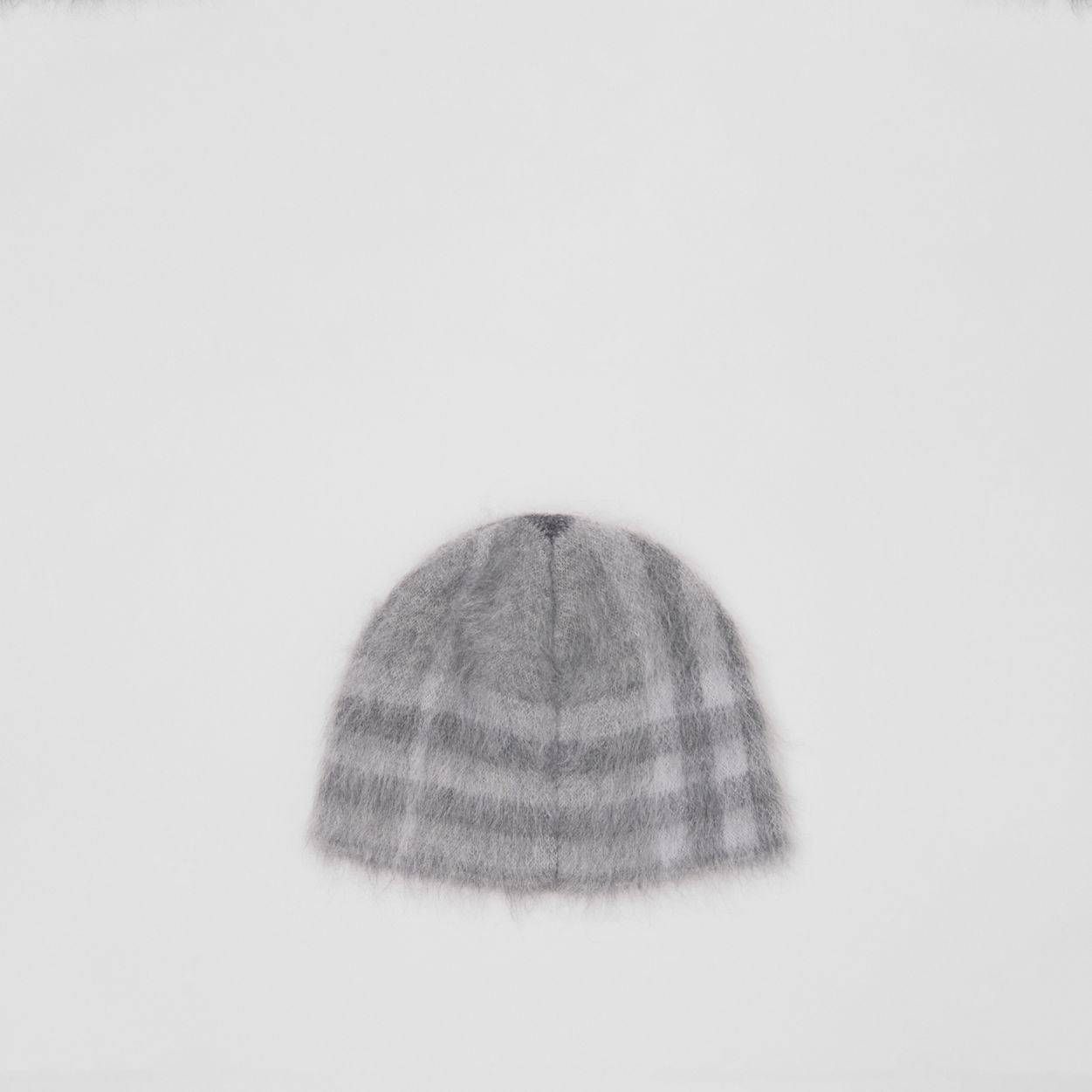Check Mohair Silk Blend Beanie - 5